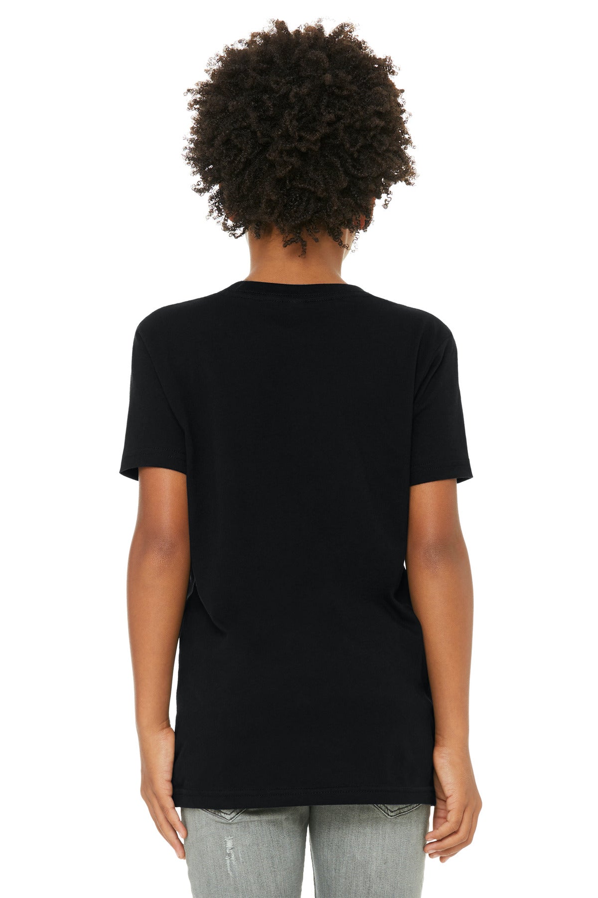BELLA+CANVAS Youth Jersey Short Sleeve Tee. BC3001Y - Black - back