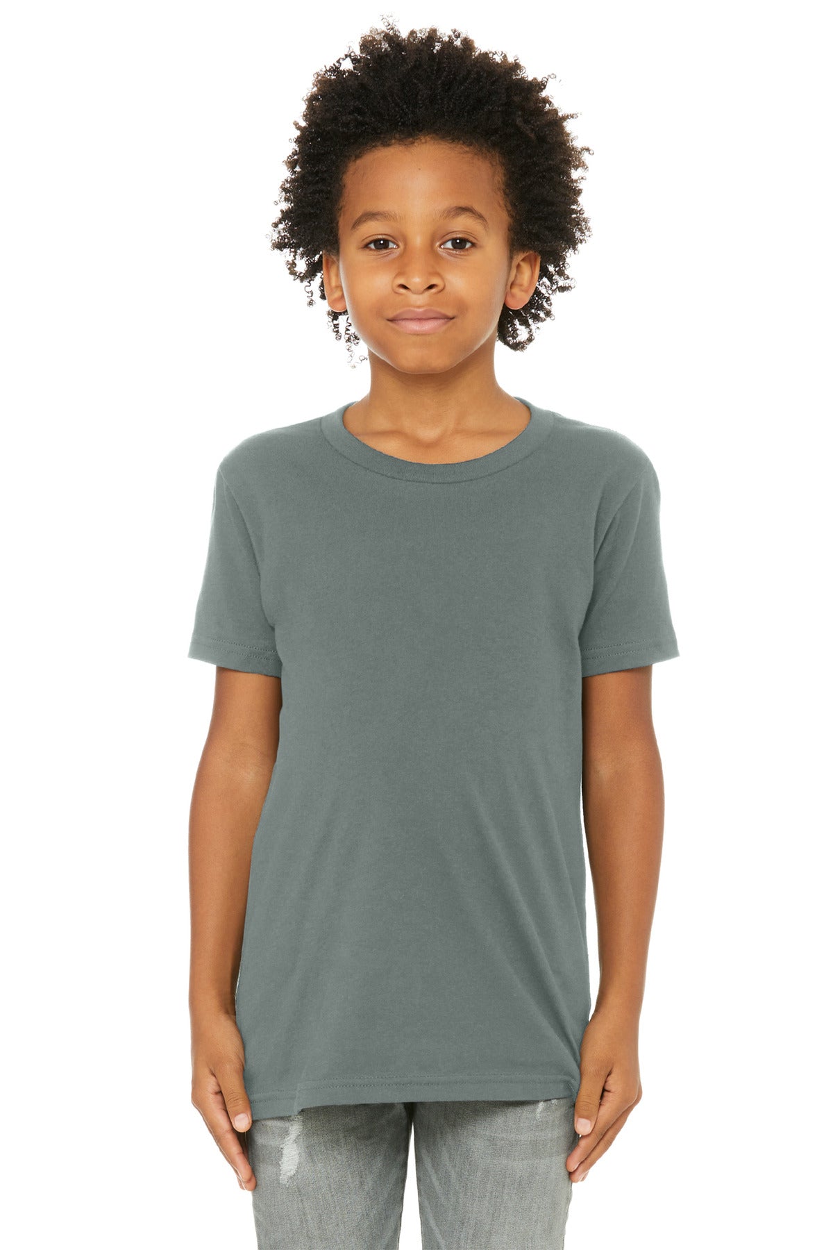 BELLA+CANVAS Youth Jersey Short Sleeve Tee. BC3001Y - Blue Storm - front