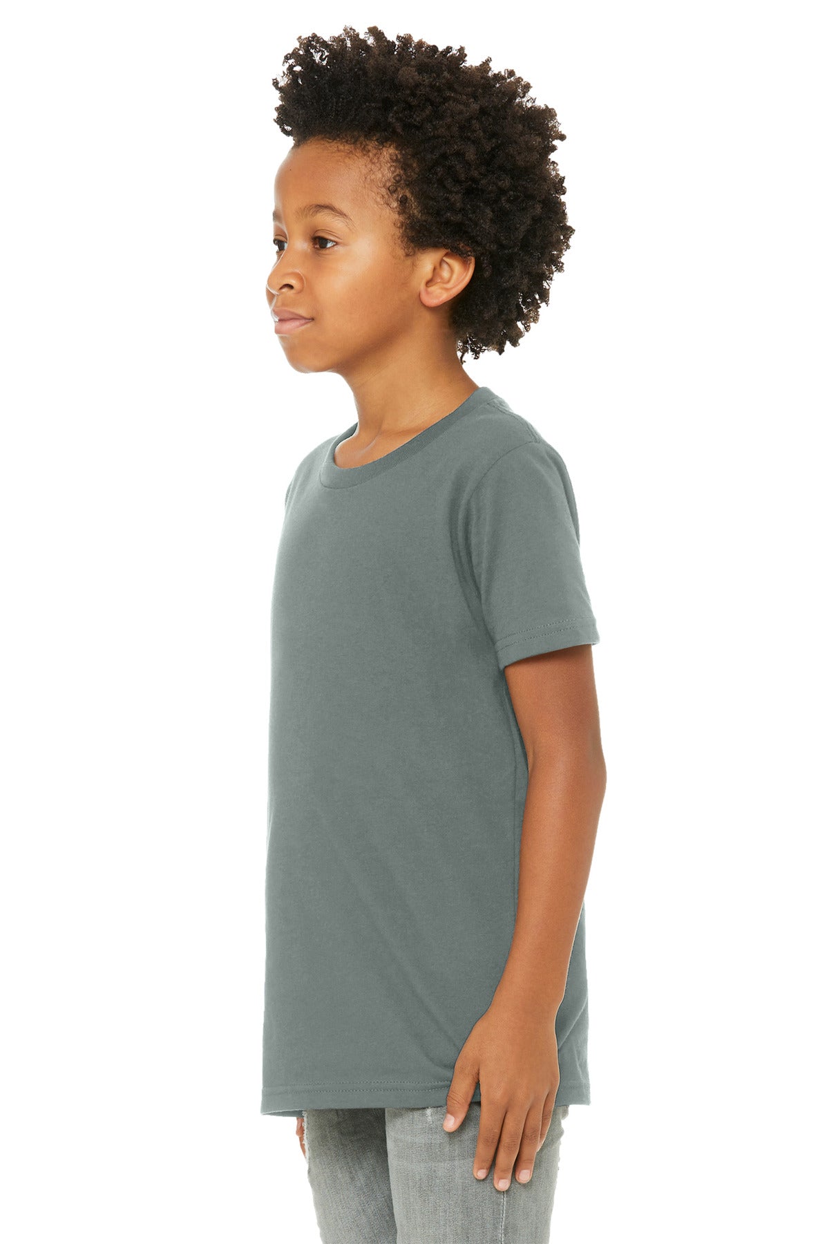 BELLA+CANVAS Youth Jersey Short Sleeve Tee. BC3001Y - Blue Storm - side