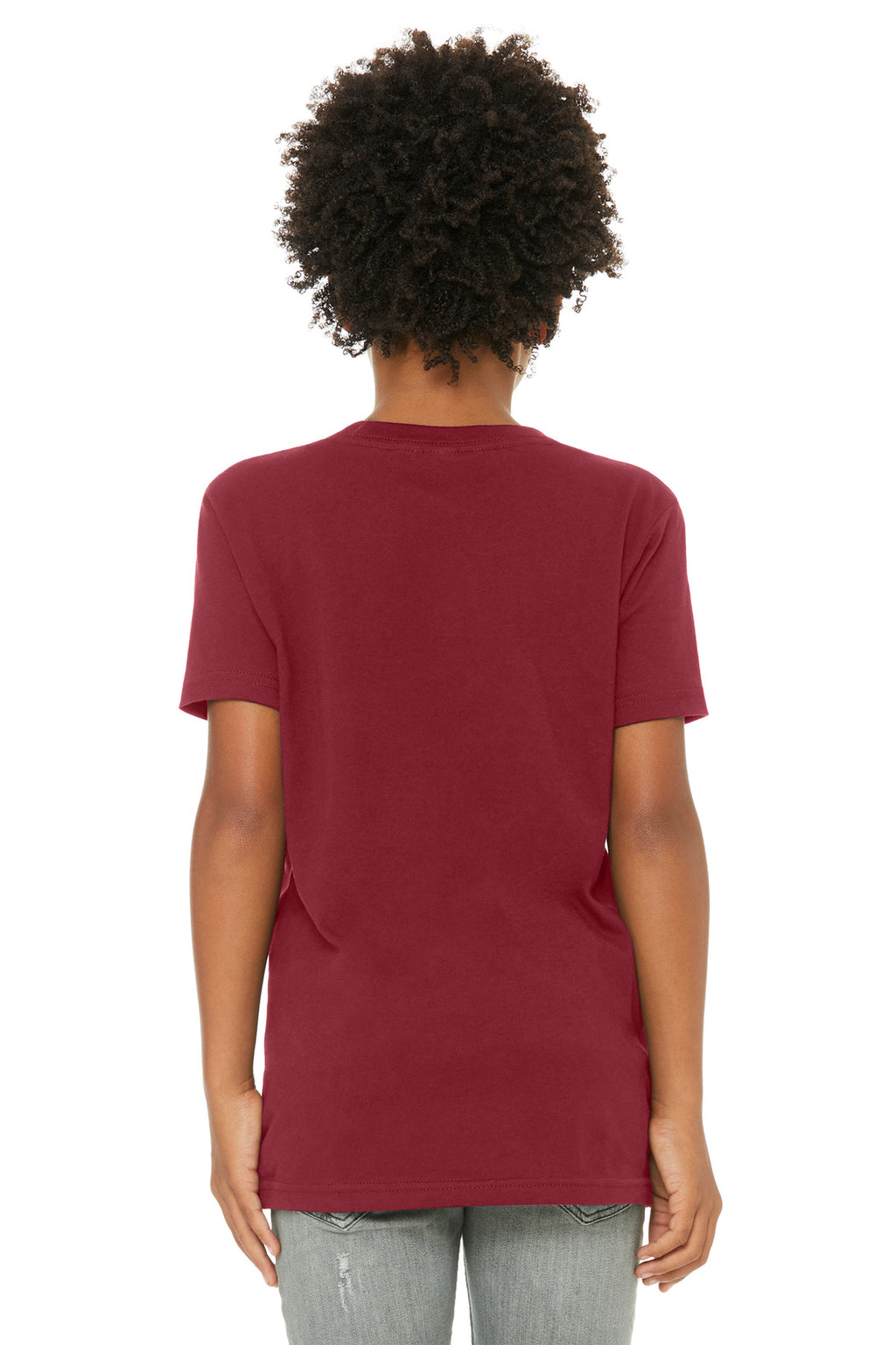 BELLA+CANVAS Youth Jersey Short Sleeve Tee. BC3001Y - Cardinal - back