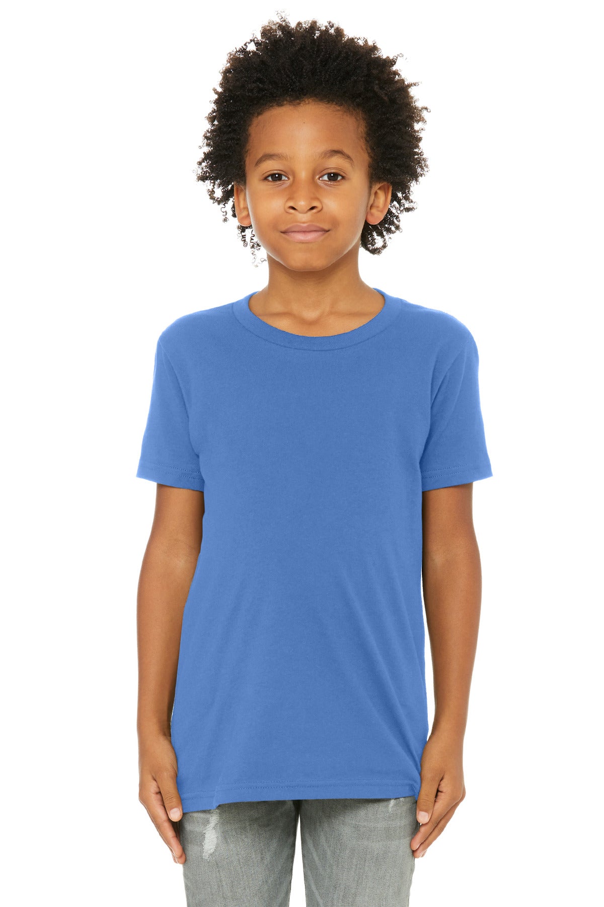 BELLA+CANVAS Youth Jersey Short Sleeve Tee. BC3001Y - Columbia Blue - front