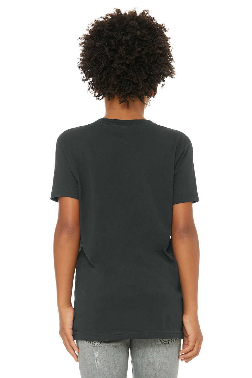 BELLA+CANVAS Youth Jersey Short Sleeve Tee. BC3001Y - Dark Grey - back