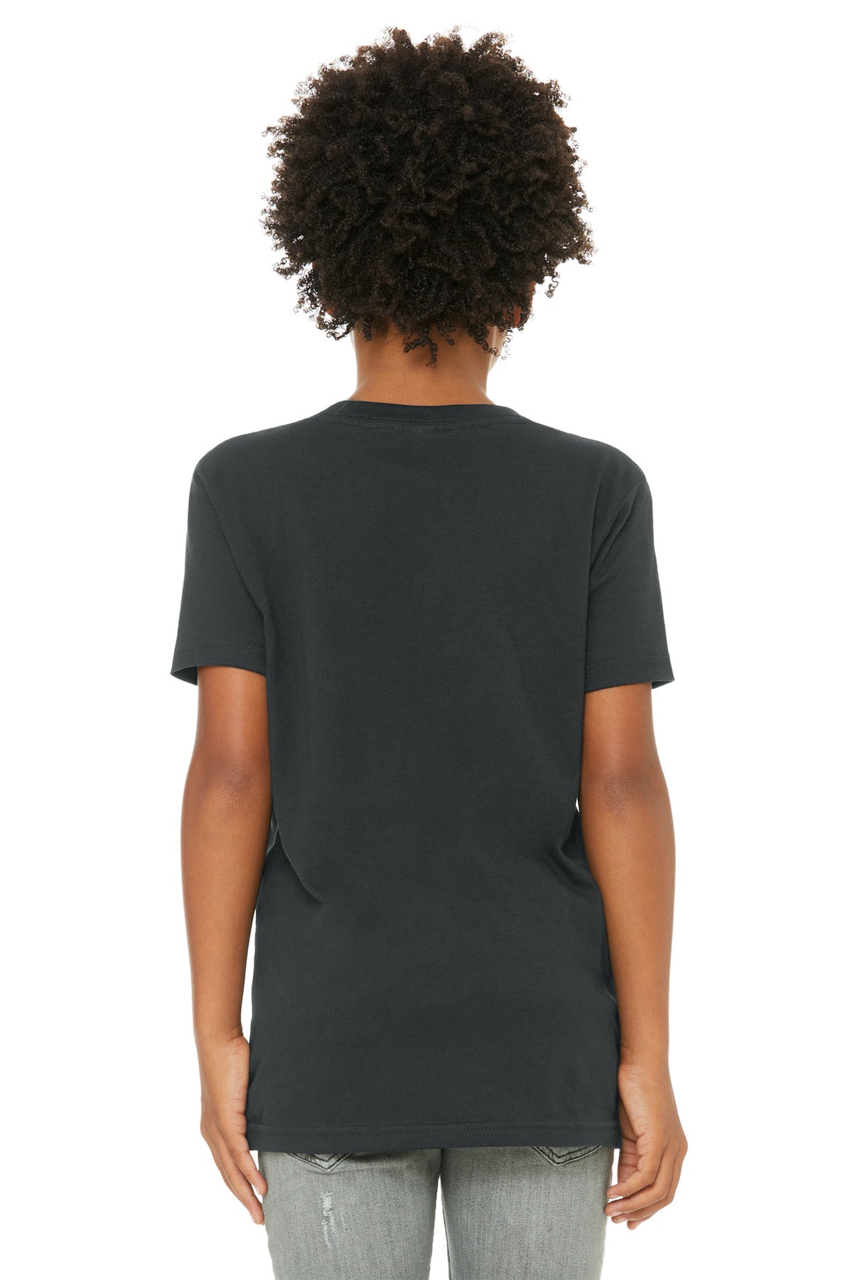 BELLA+CANVAS Youth Jersey Short Sleeve Tee. BC3001Y - Dark Grey - back