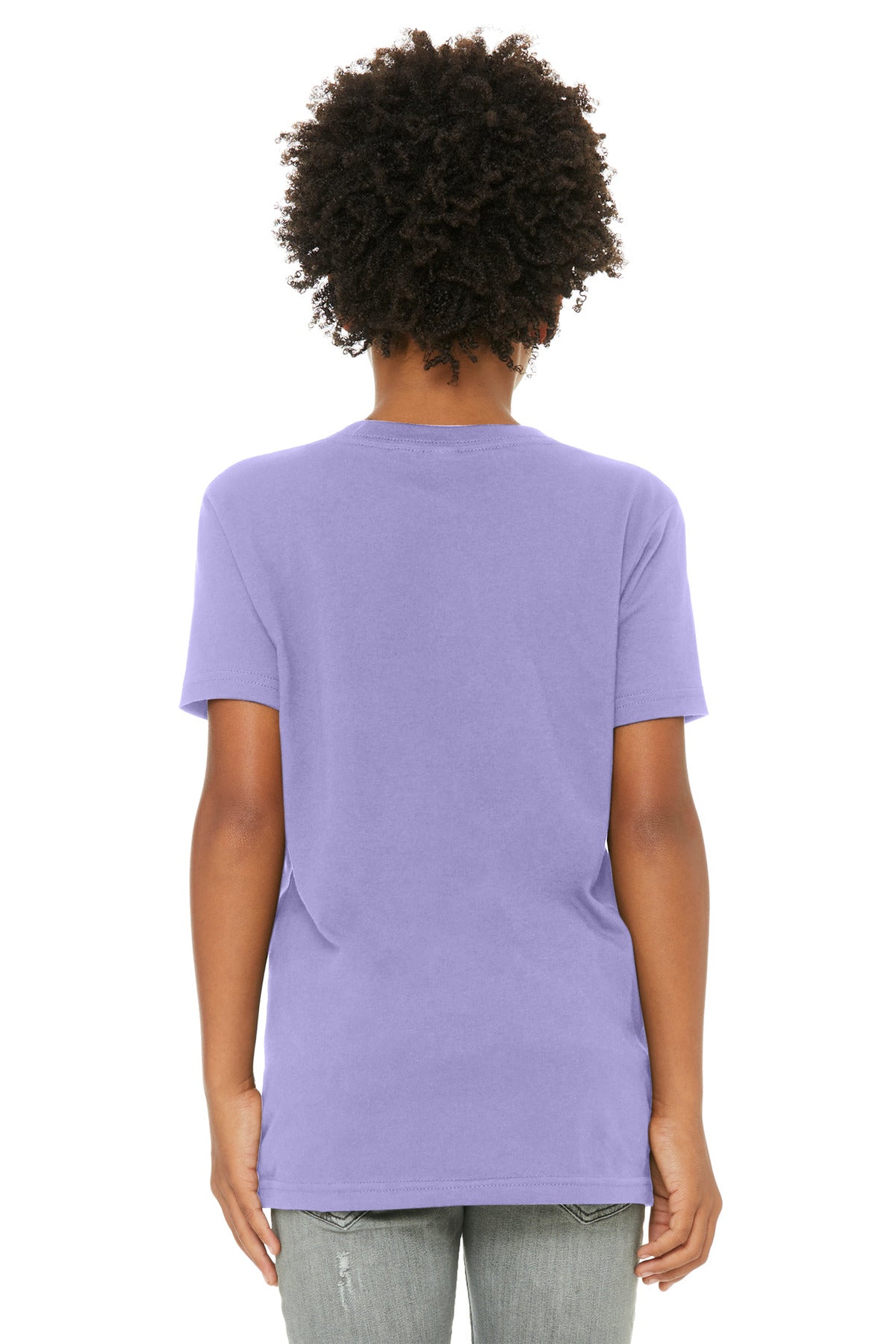 BELLA+CANVAS Youth Jersey Short Sleeve Tee. BC3001Y - Dark Lavender - back