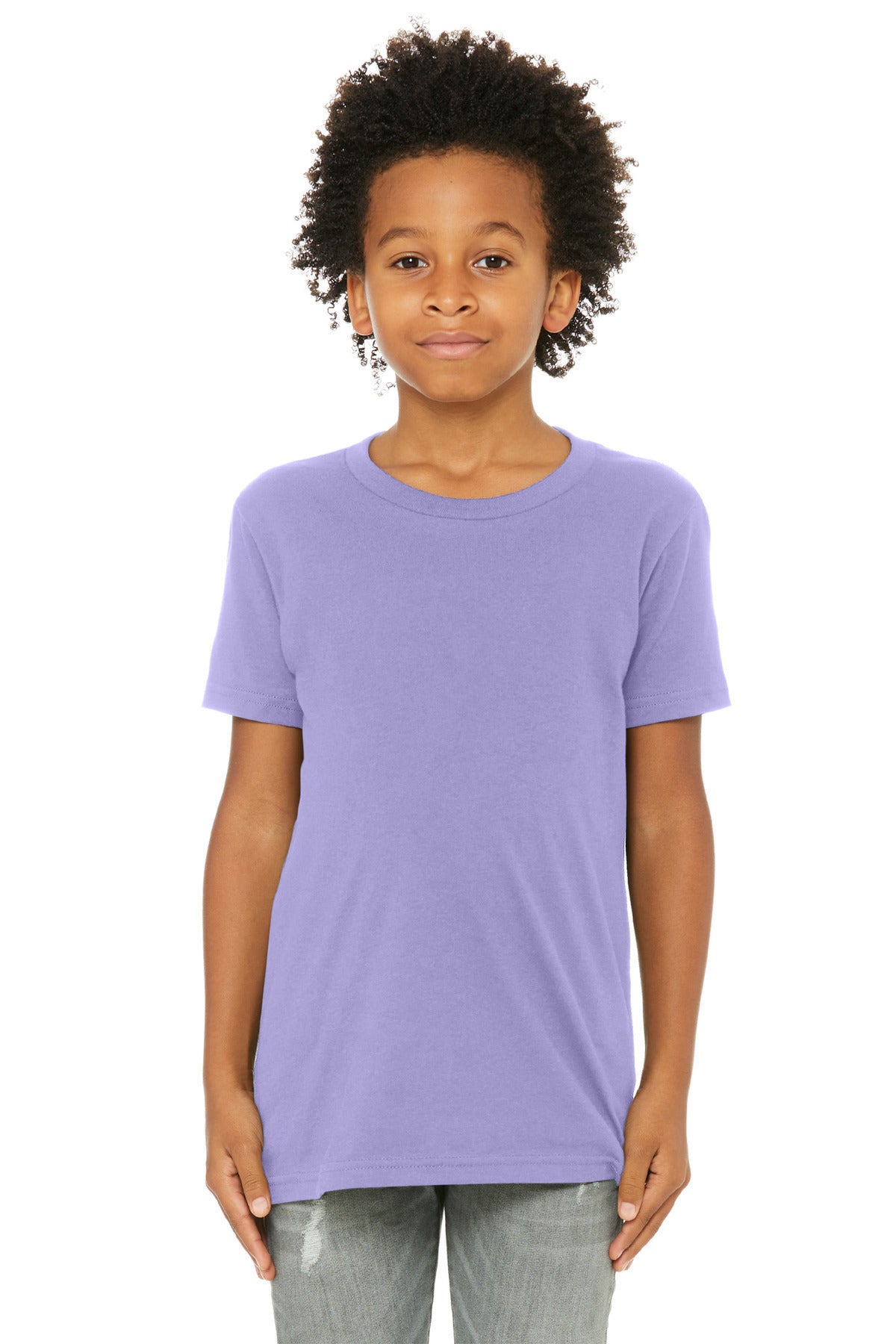 BELLA+CANVAS Youth Jersey Short Sleeve Tee. BC3001Y - Dark Lavender - front