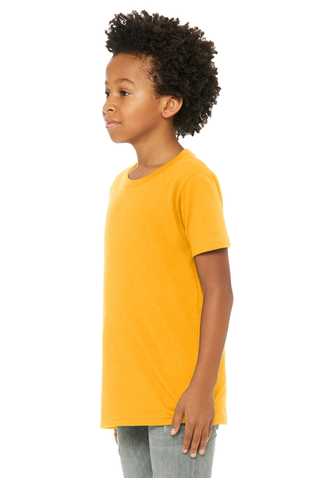 BELLA+CANVAS Youth Jersey Short Sleeve Tee. BC3001Y - Gold - side