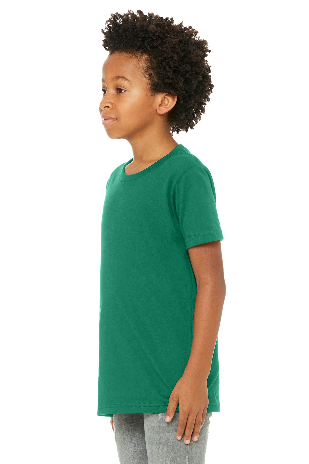 BELLA+CANVAS Youth Jersey Short Sleeve Tee. BC3001Y - Kelly - side