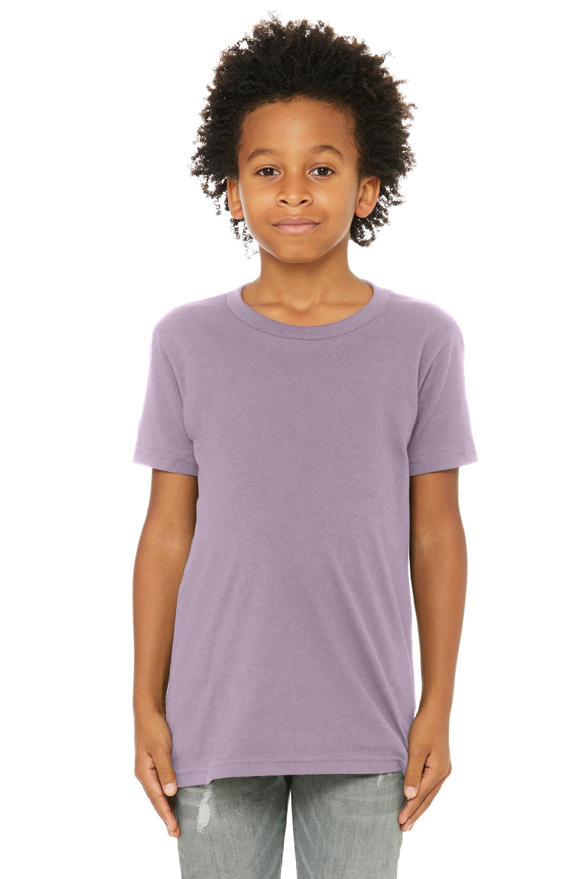 BELLA+CANVAS Youth Jersey Short Sleeve Tee. BC3001Y - Light Violet - front