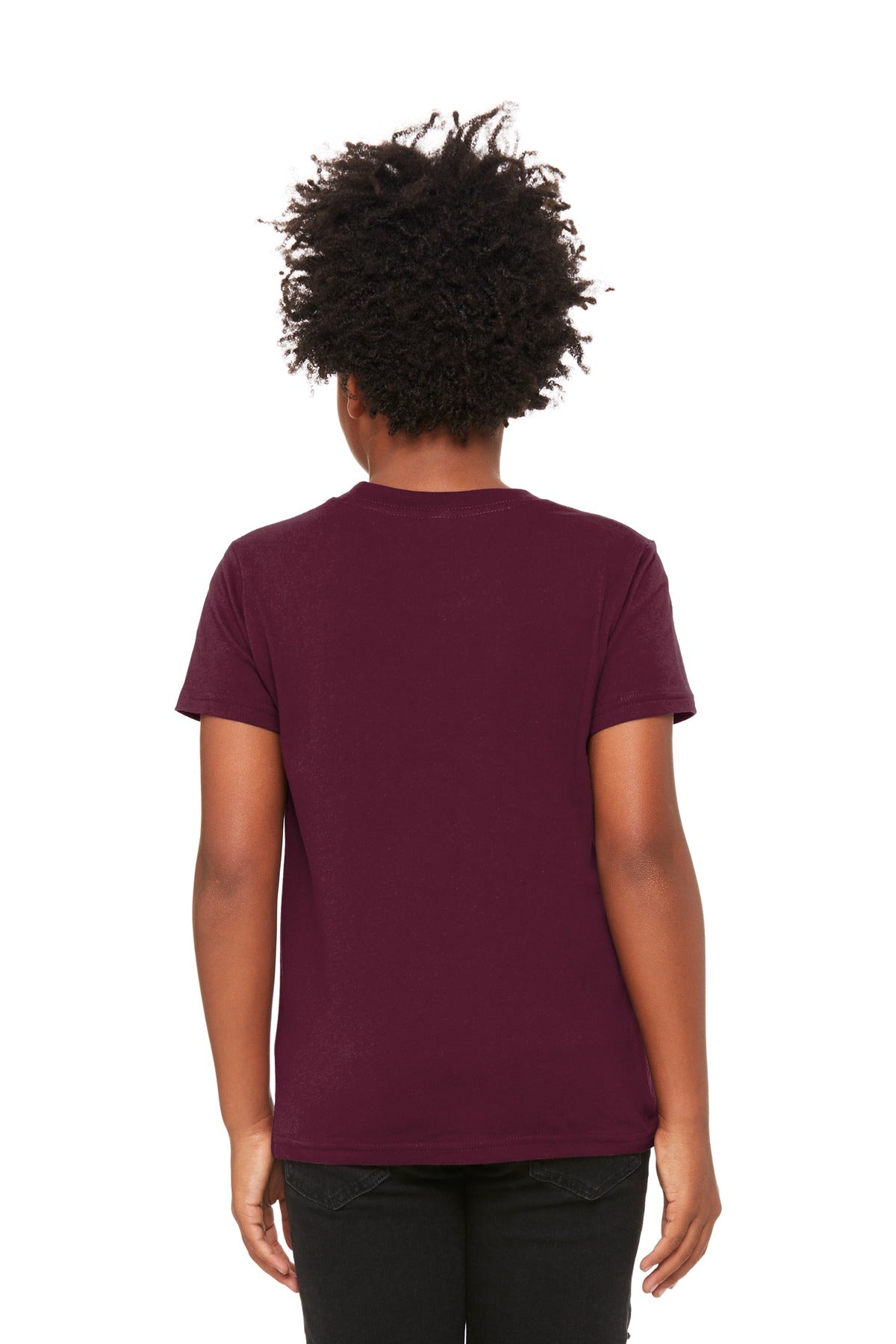 BELLA+CANVAS Youth Jersey Short Sleeve Tee. BC3001Y - Maroon - back