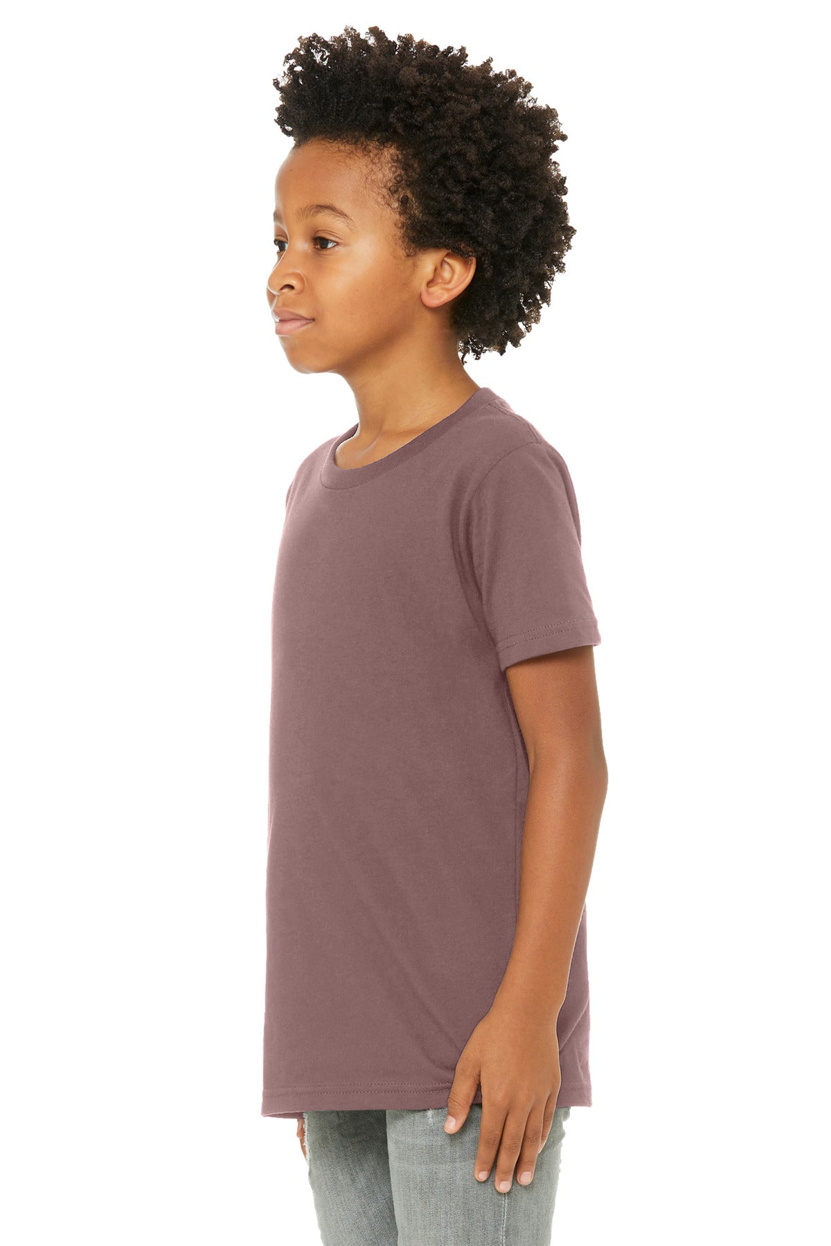BELLA+CANVAS Youth Jersey Short Sleeve Tee. BC3001Y - Mauve - front