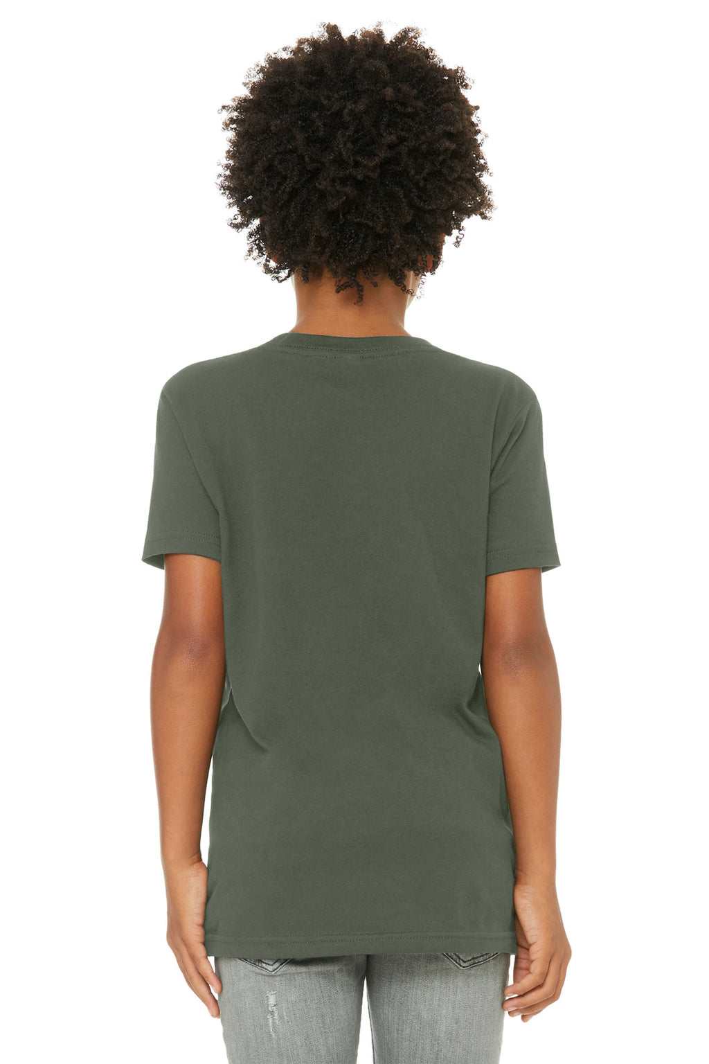 BELLA+CANVAS Youth Jersey Short Sleeve Tee. BC3001Y - Military Green - back