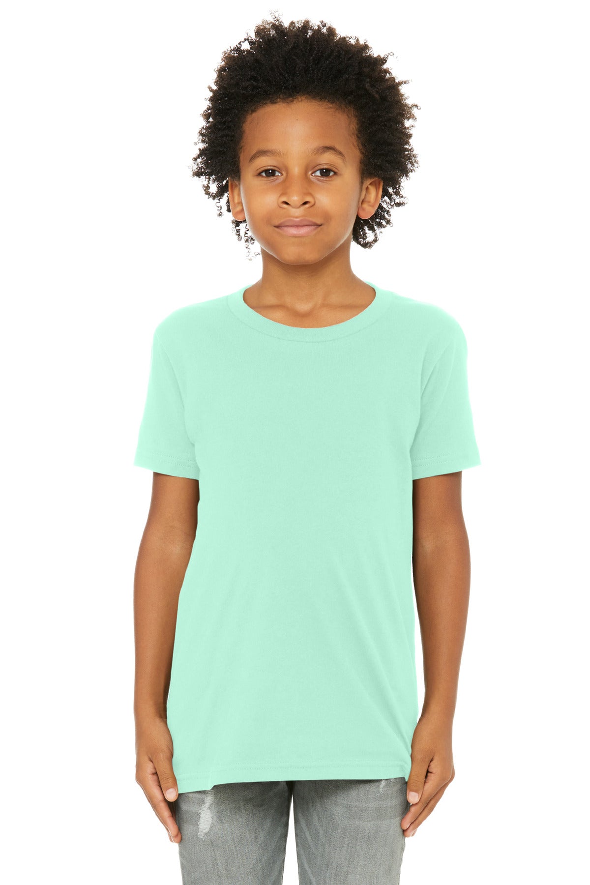 BELLA+CANVAS Youth Jersey Short Sleeve Tee. BC3001Y - Mint - front