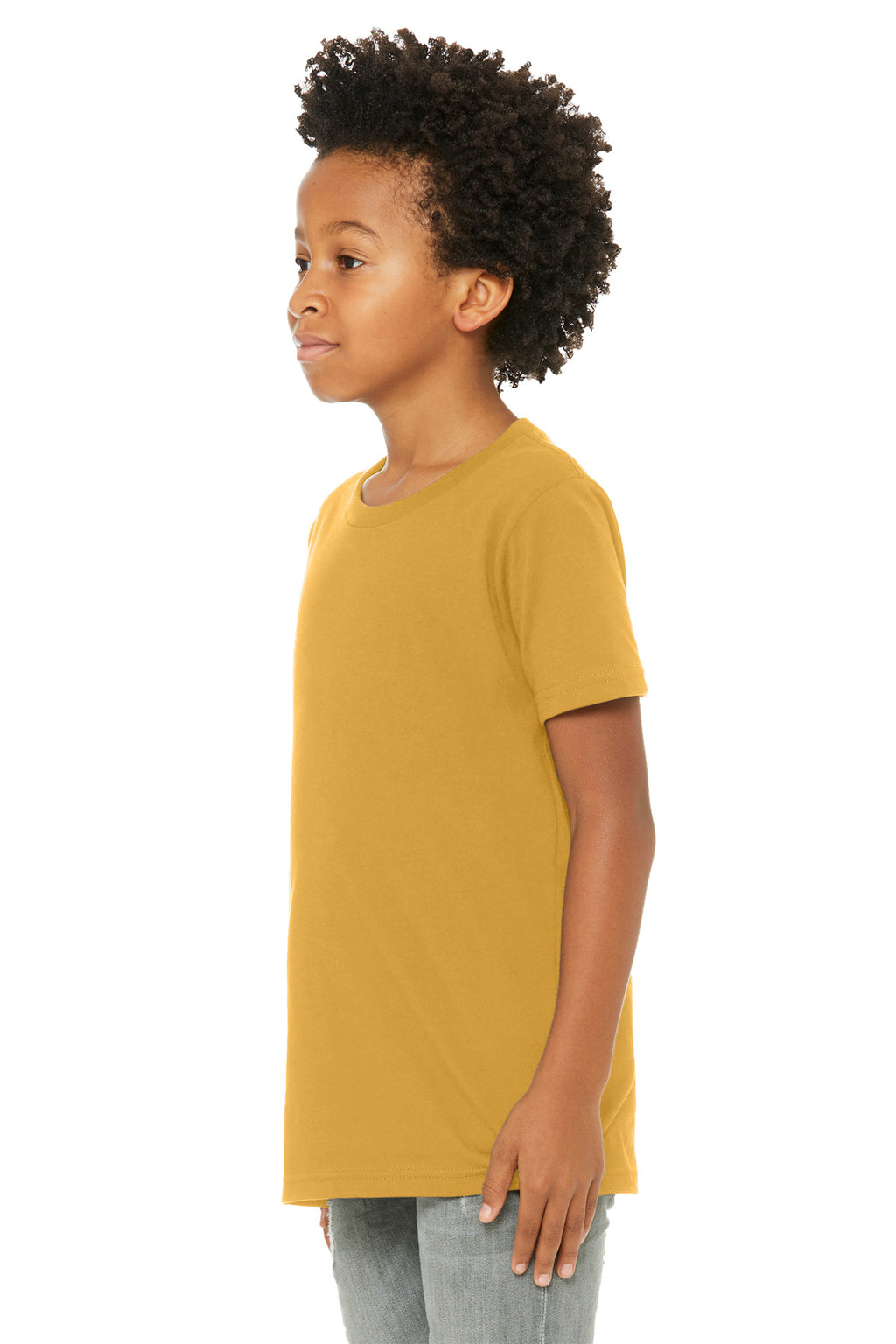 BELLA+CANVAS Youth Jersey Short Sleeve Tee. BC3001Y - Mustard - side