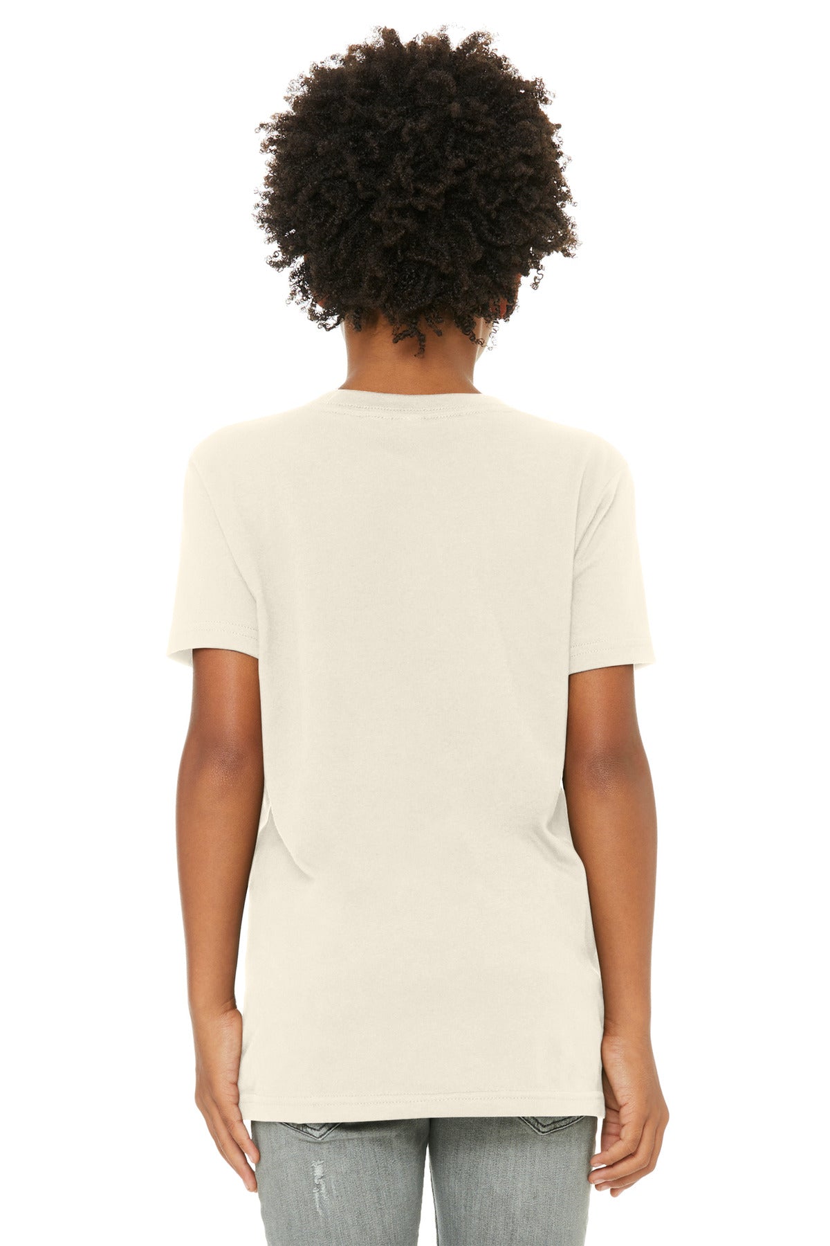 BELLA+CANVAS Youth Jersey Short Sleeve Tee. BC3001Y - Natural - back