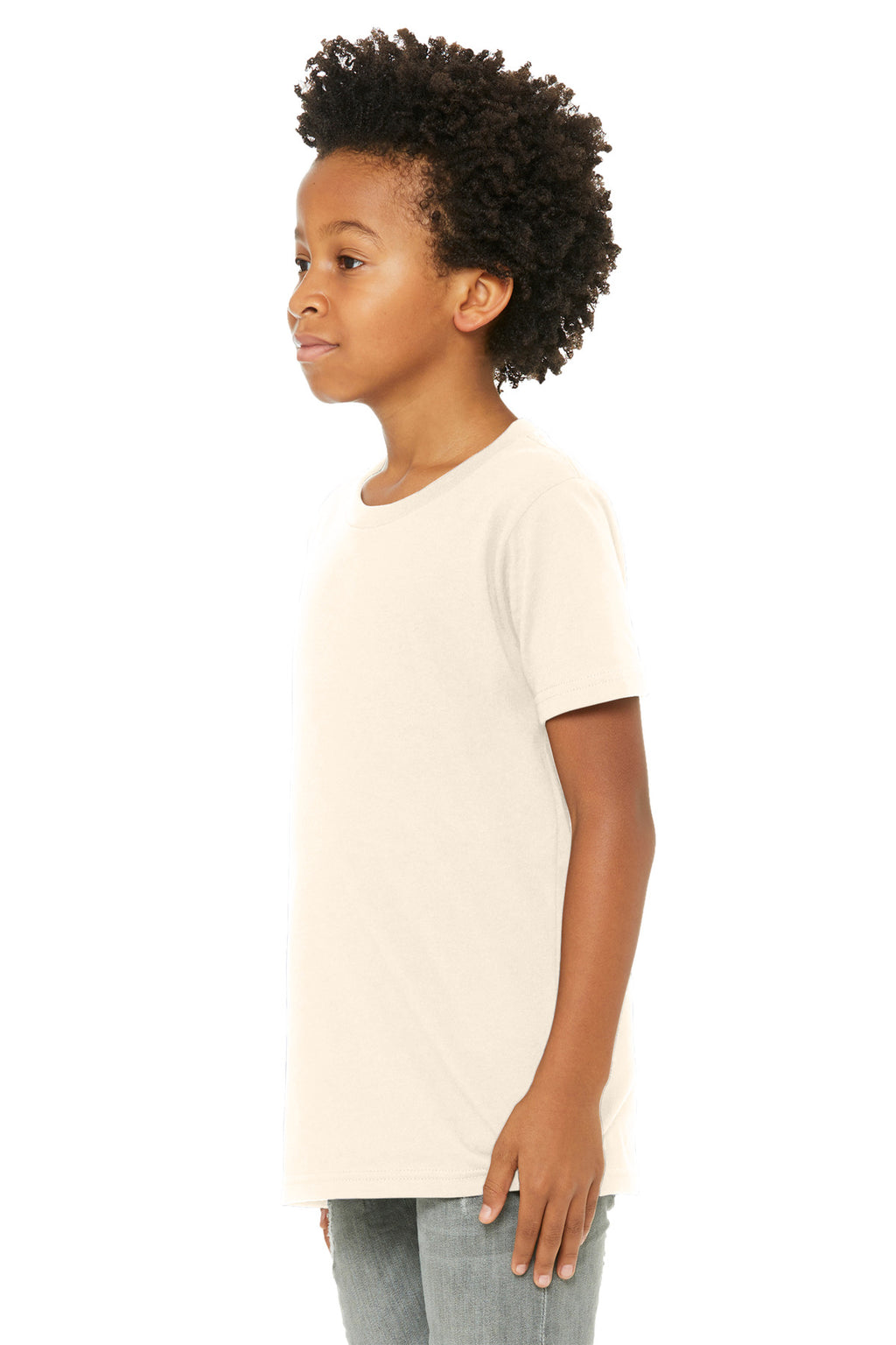 BELLA+CANVAS Youth Jersey Short Sleeve Tee. BC3001Y - Natural - side