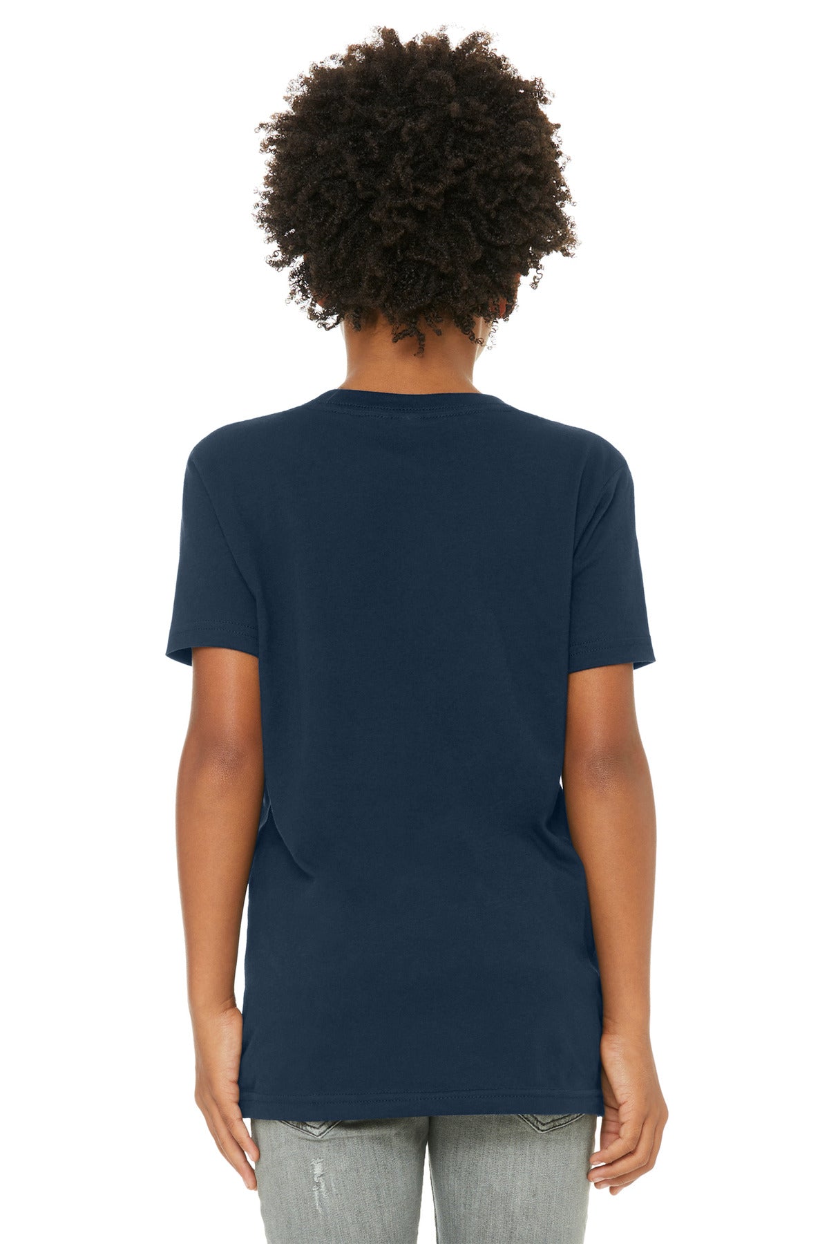 BELLA+CANVAS Youth Jersey Short Sleeve Tee. BC3001Y - Navy - back