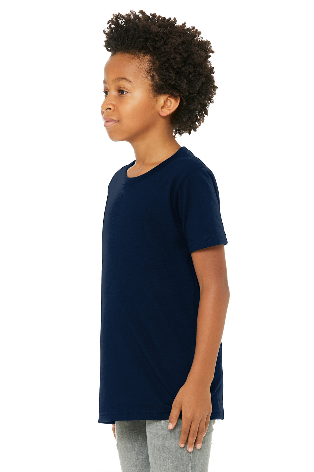 BELLA+CANVAS Youth Jersey Short Sleeve Tee. BC3001Y - Navy - side
