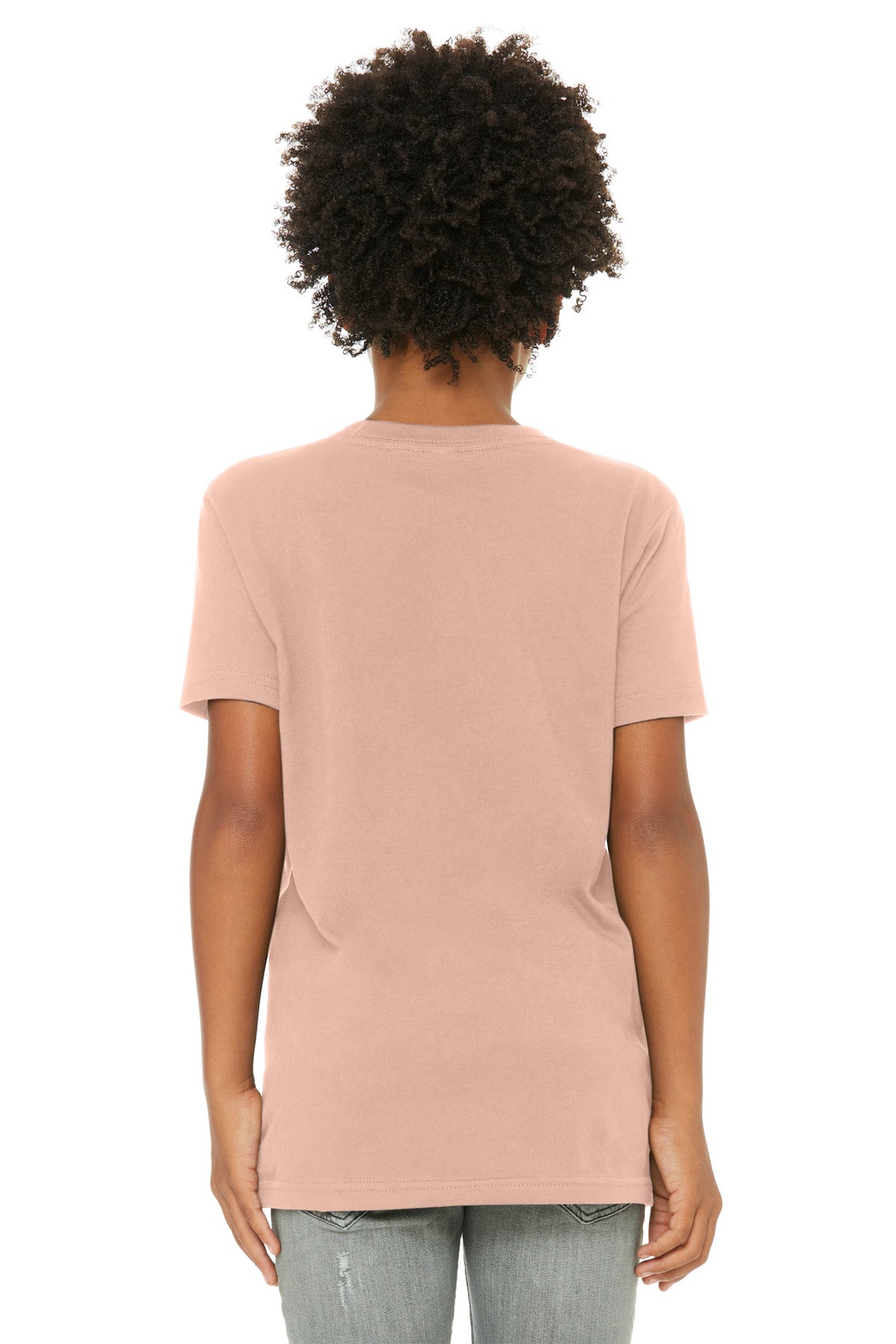 BELLA+CANVAS Youth Jersey Short Sleeve Tee. BC3001Y - Peach - back