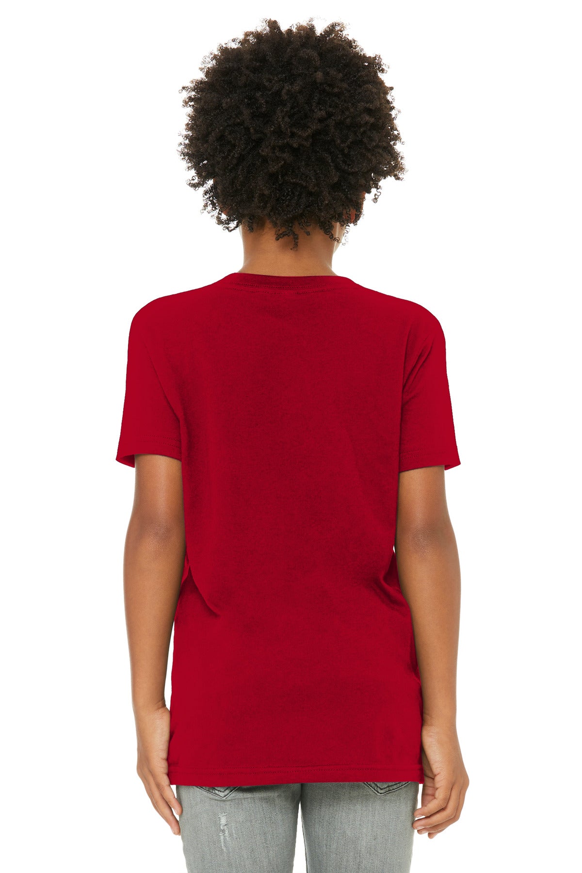 BELLA+CANVAS Youth Jersey Short Sleeve Tee. BC3001Y - Red - back