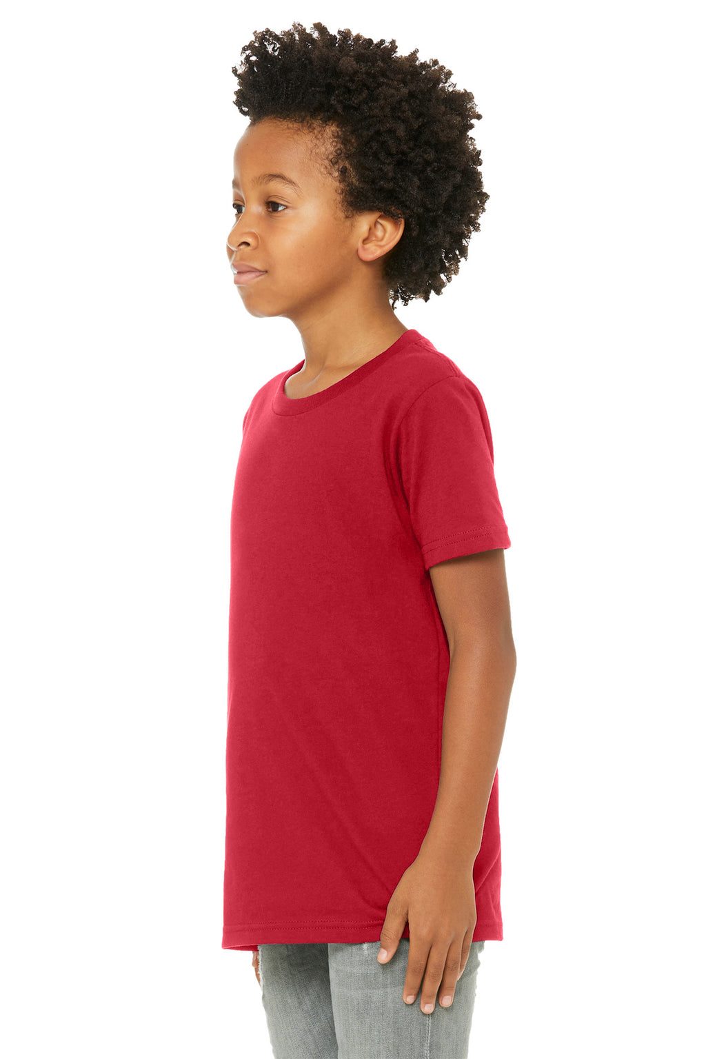 BELLA+CANVAS Youth Jersey Short Sleeve Tee. BC3001Y - Red - side