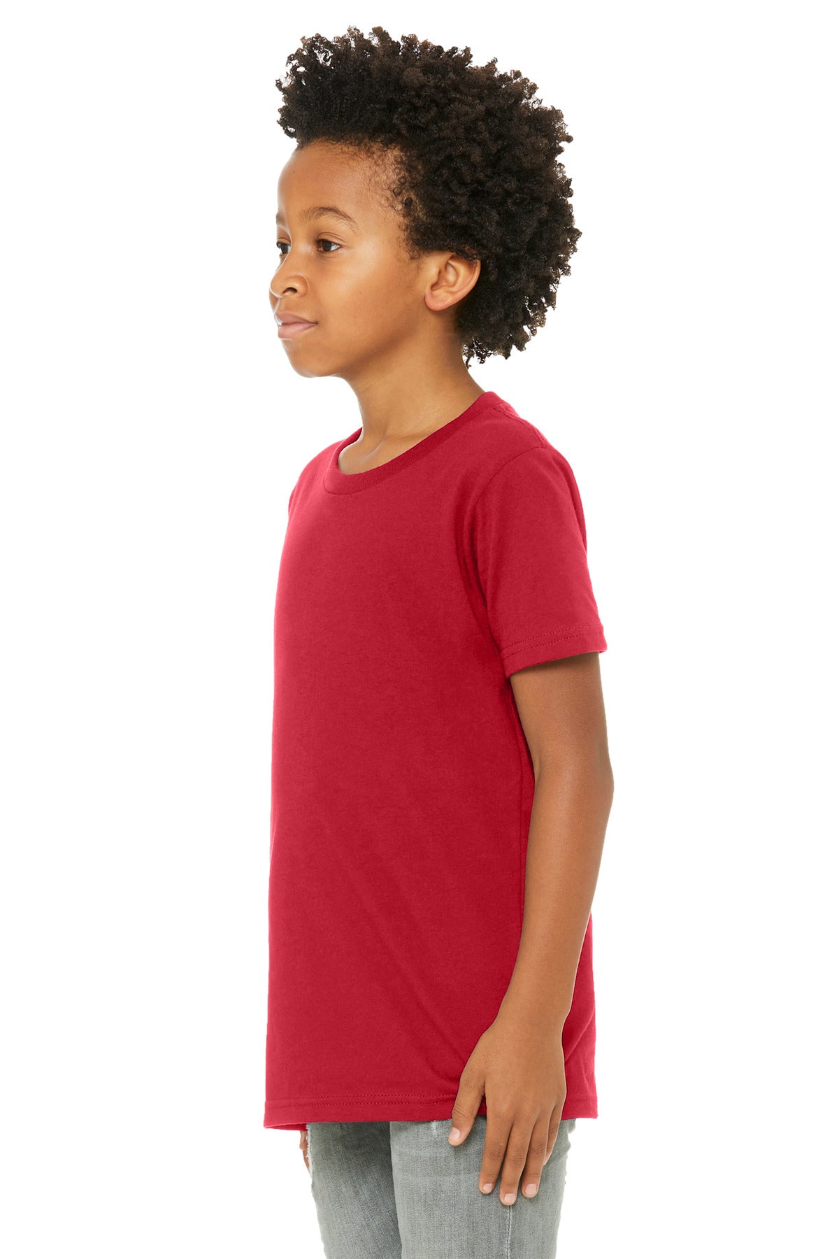 BELLA+CANVAS Youth Jersey Short Sleeve Tee. BC3001Y - Red - side