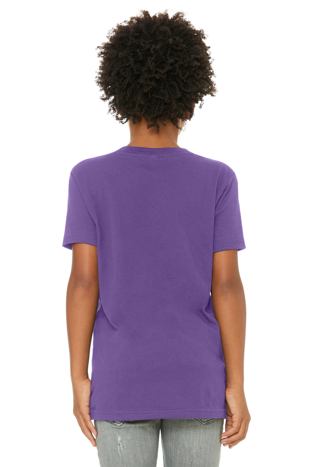 BELLA+CANVAS Youth Jersey Short Sleeve Tee. BC3001Y - Royal Purple - back