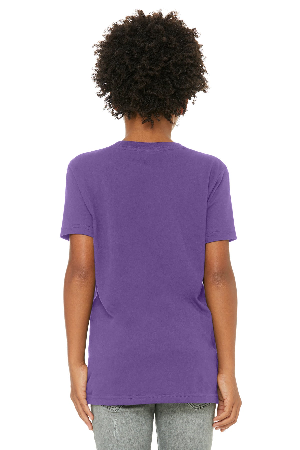 BELLA+CANVAS Youth Jersey Short Sleeve Tee. BC3001Y - Royal Purple - back