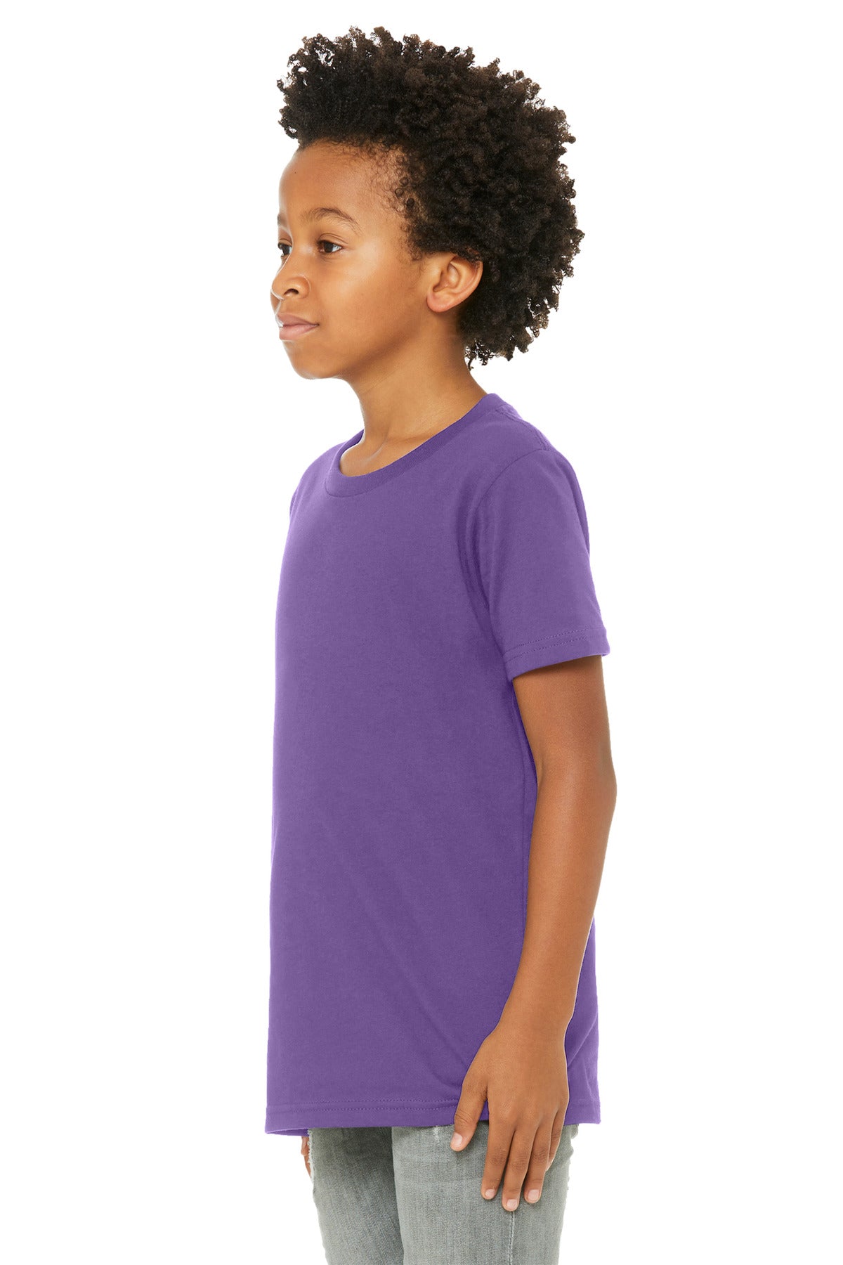 BELLA+CANVAS Youth Jersey Short Sleeve Tee. BC3001Y - Royal Purple - front