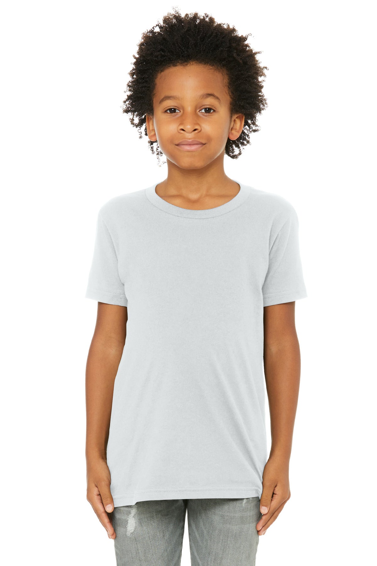 BELLA+CANVAS Youth Jersey Short Sleeve Tee. BC3001Y - Silver - front