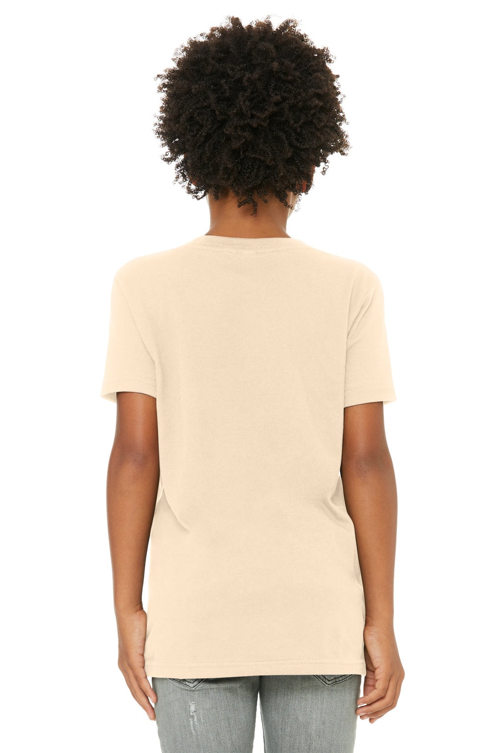 BELLA+CANVAS Youth Jersey Short Sleeve Tee. BC3001Y - Soft Cream - back