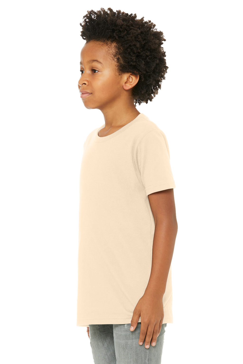 BELLA+CANVAS Youth Jersey Short Sleeve Tee. BC3001Y - Soft Cream - side