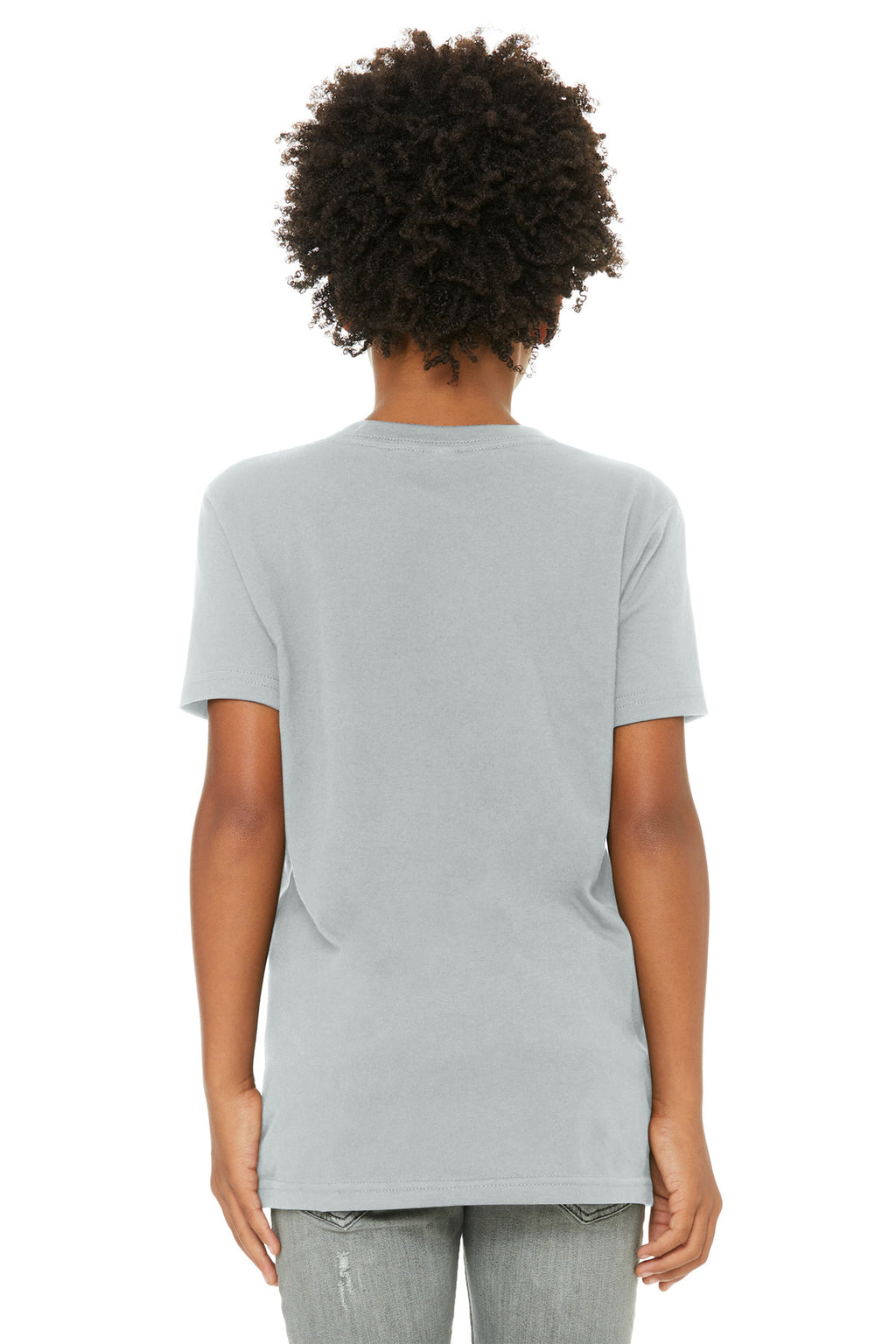BELLA+CANVAS Youth Jersey Short Sleeve Tee. BC3001Y - Solid Athletic Grey - back
