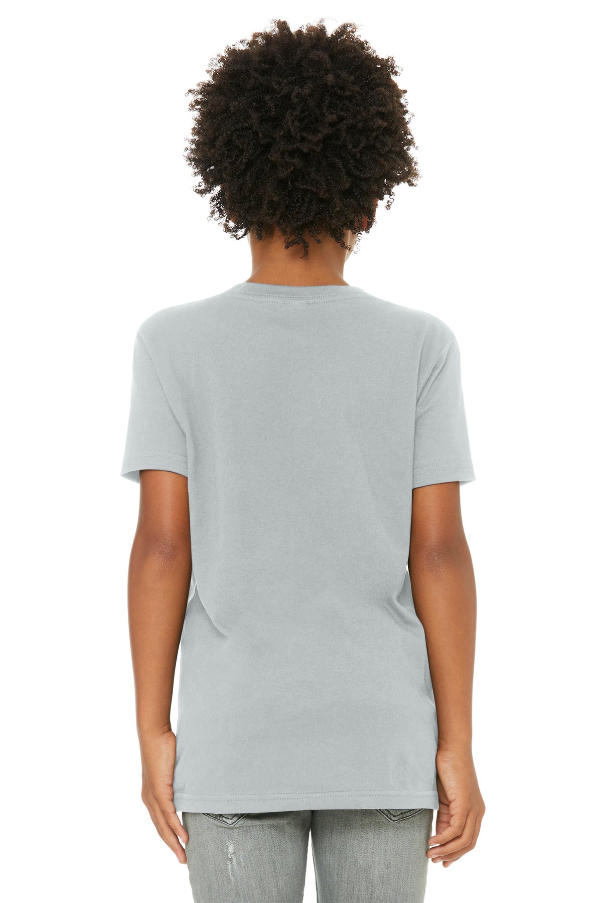 BELLA+CANVAS Youth Jersey Short Sleeve Tee. BC3001Y - Solid Athletic Grey - back
