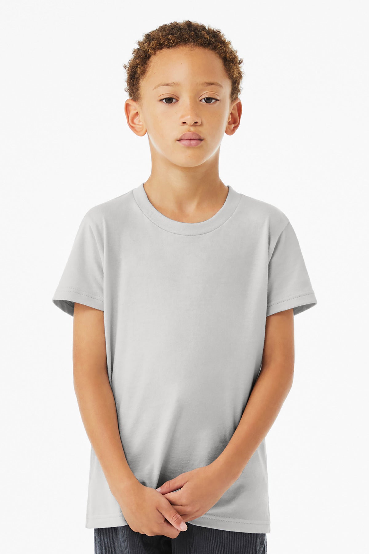 BELLA+CANVAS Youth Jersey Short Sleeve Tee. BC3001Y - Solid Athletic Grey - front