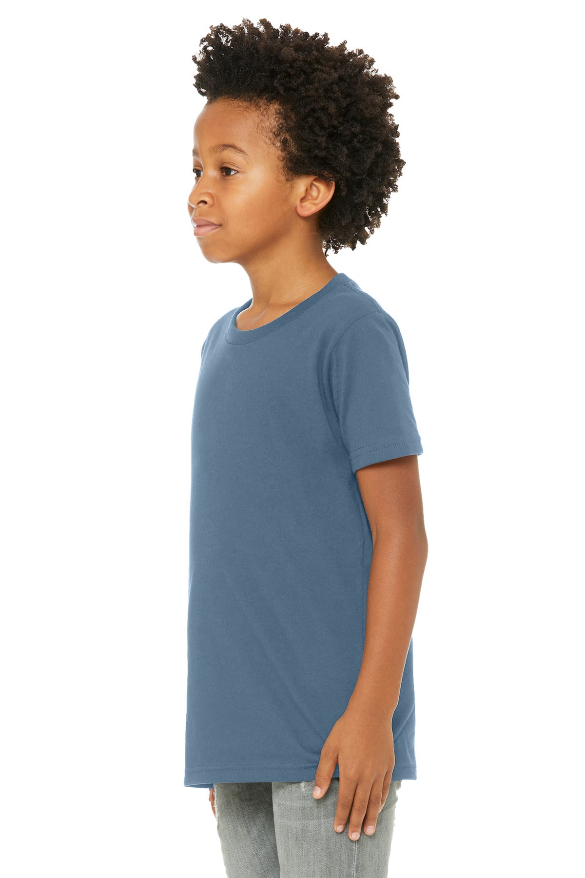 BELLA+CANVAS Youth Jersey Short Sleeve Tee. BC3001Y - Steel Blue - front
