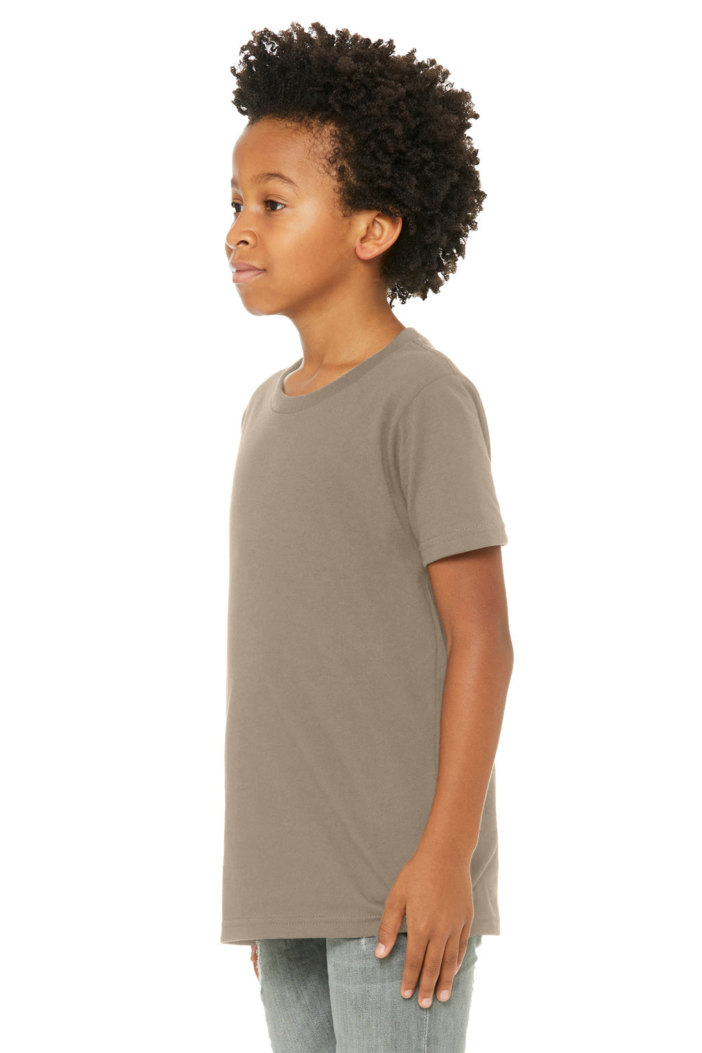 BELLA+CANVAS Youth Jersey Short Sleeve Tee. BC3001Y - Tan - side