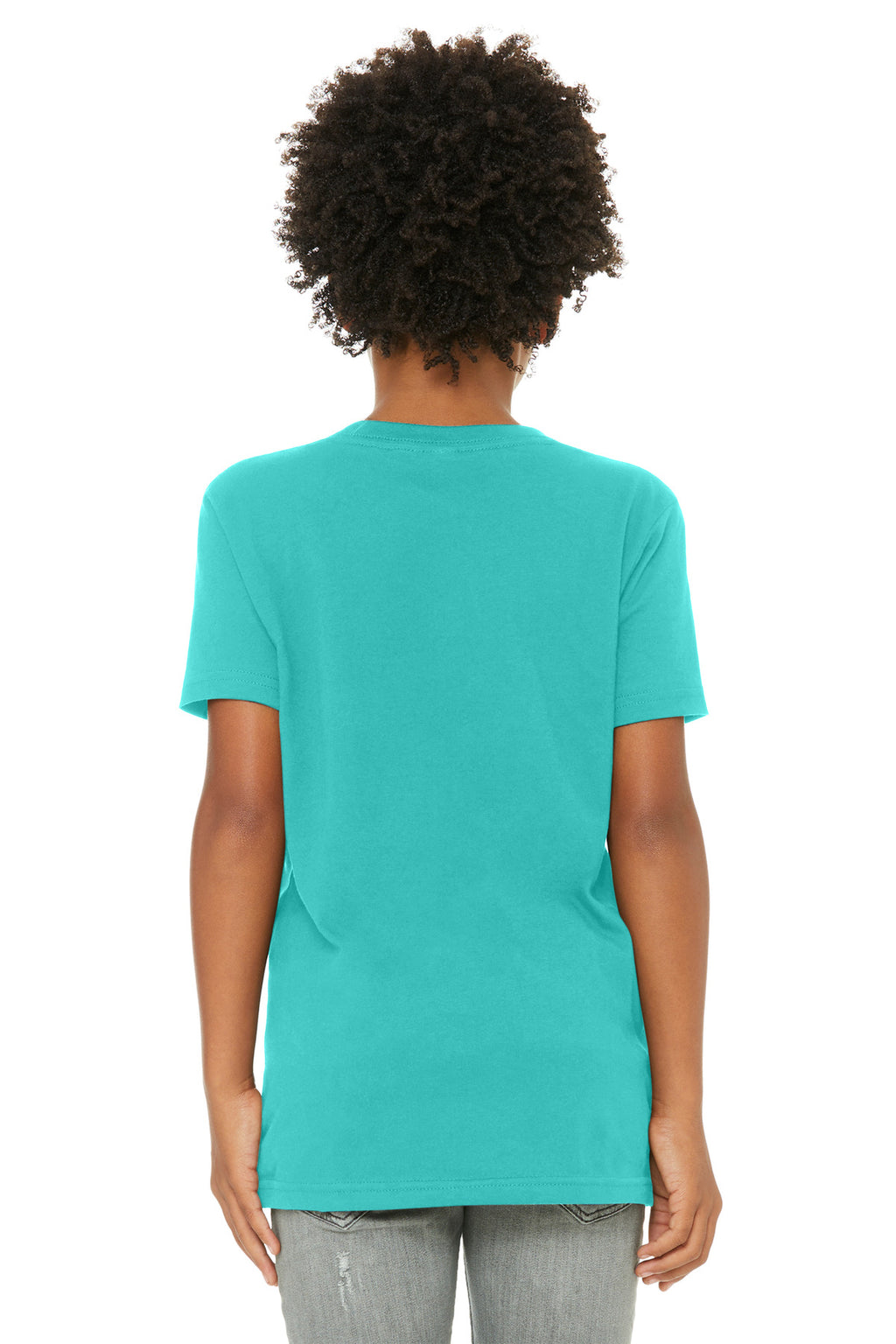 BELLA+CANVAS Youth Jersey Short Sleeve Tee. BC3001Y - Teal - back