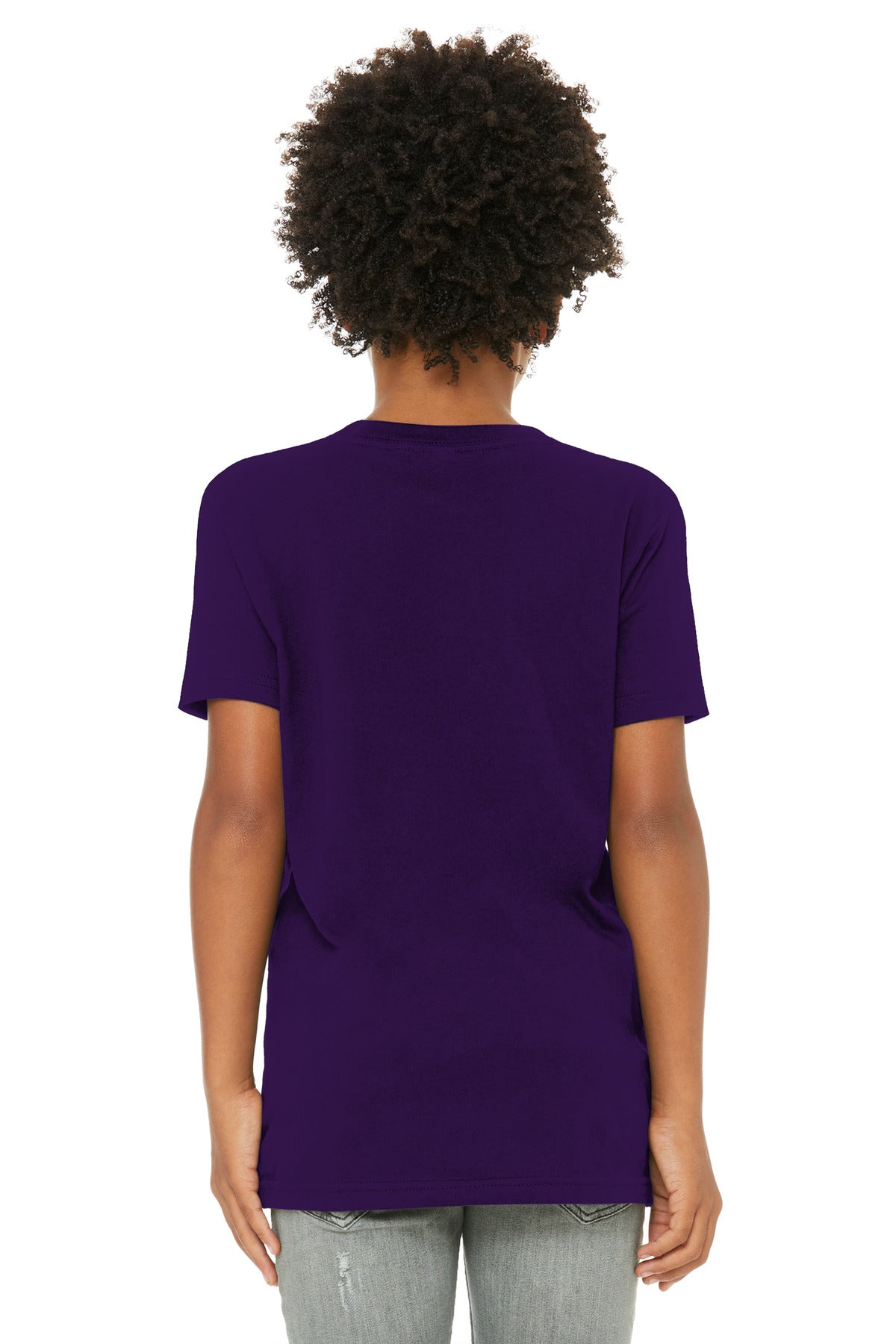 BELLA+CANVAS Youth Jersey Short Sleeve Tee. BC3001Y - Team Purple - back