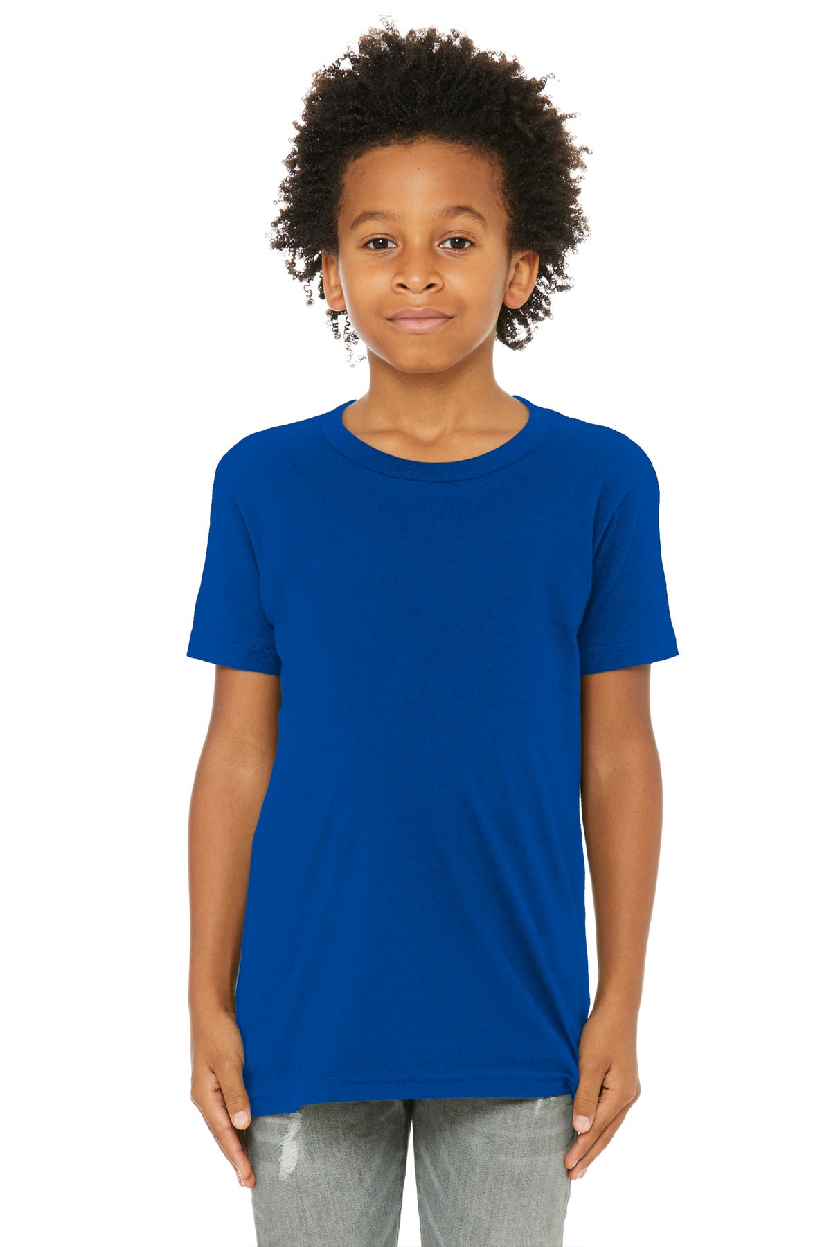 BELLA+CANVAS Youth Jersey Short Sleeve Tee. BC3001Y - True Royal - front