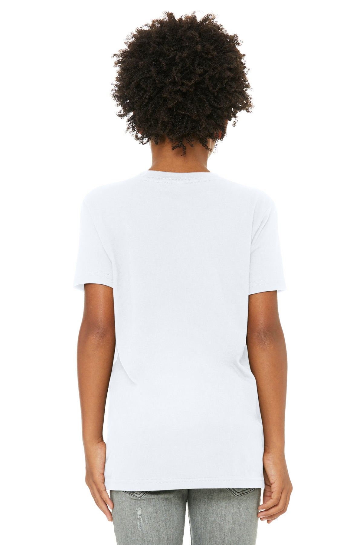BELLA+CANVAS Youth Jersey Short Sleeve Tee. BC3001Y - White - back