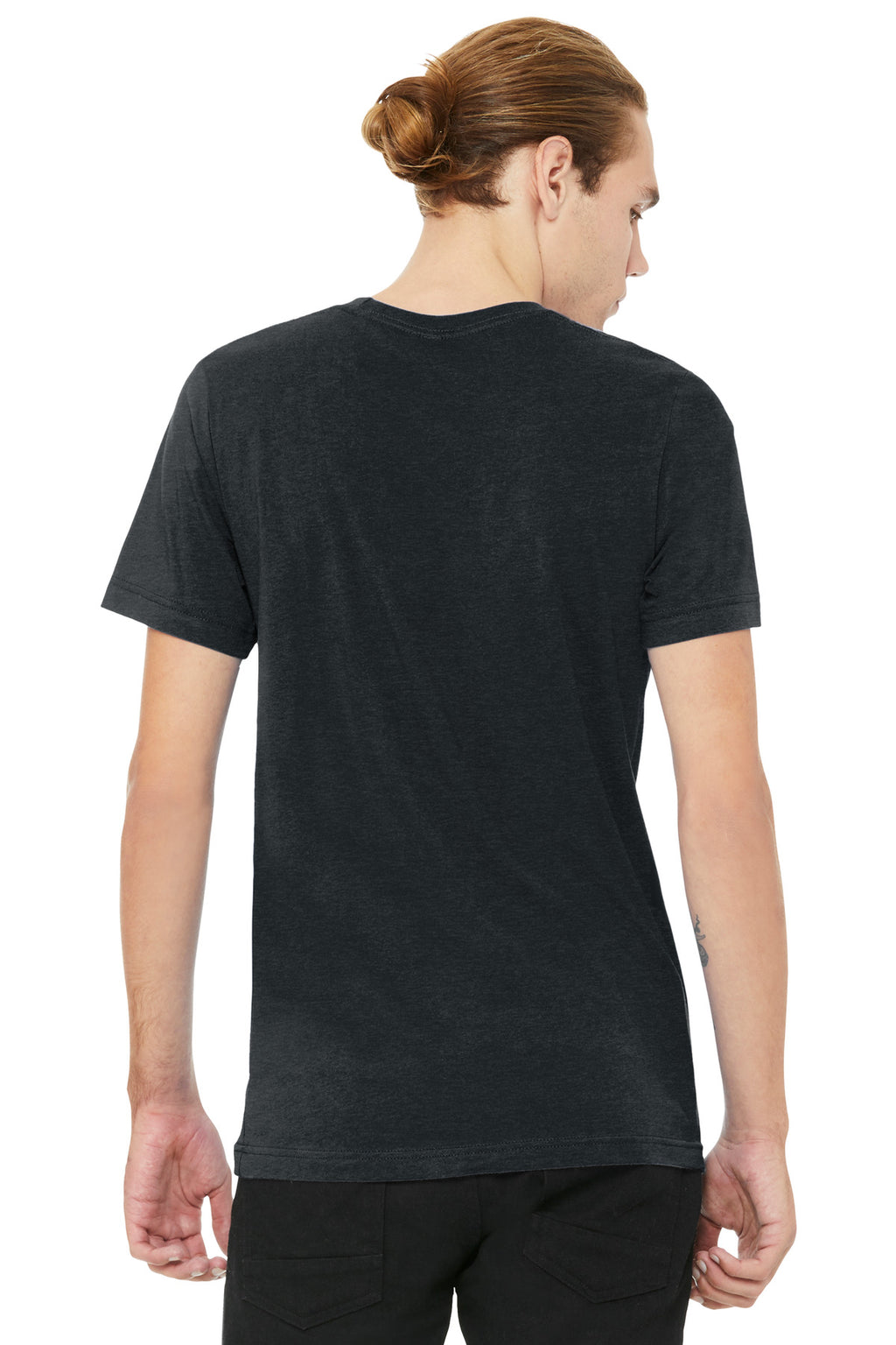BELLA+CANVAS Unisex Heather CVC V-Neck Tee BC3005CVC - Dark Grey Heather - back