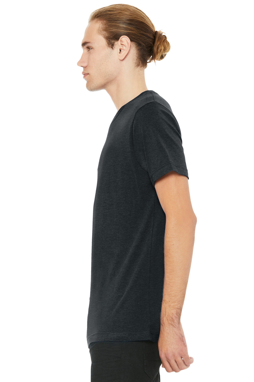 BELLA+CANVAS Unisex Heather CVC V-Neck Tee BC3005CVC - Dark Grey Heather - side