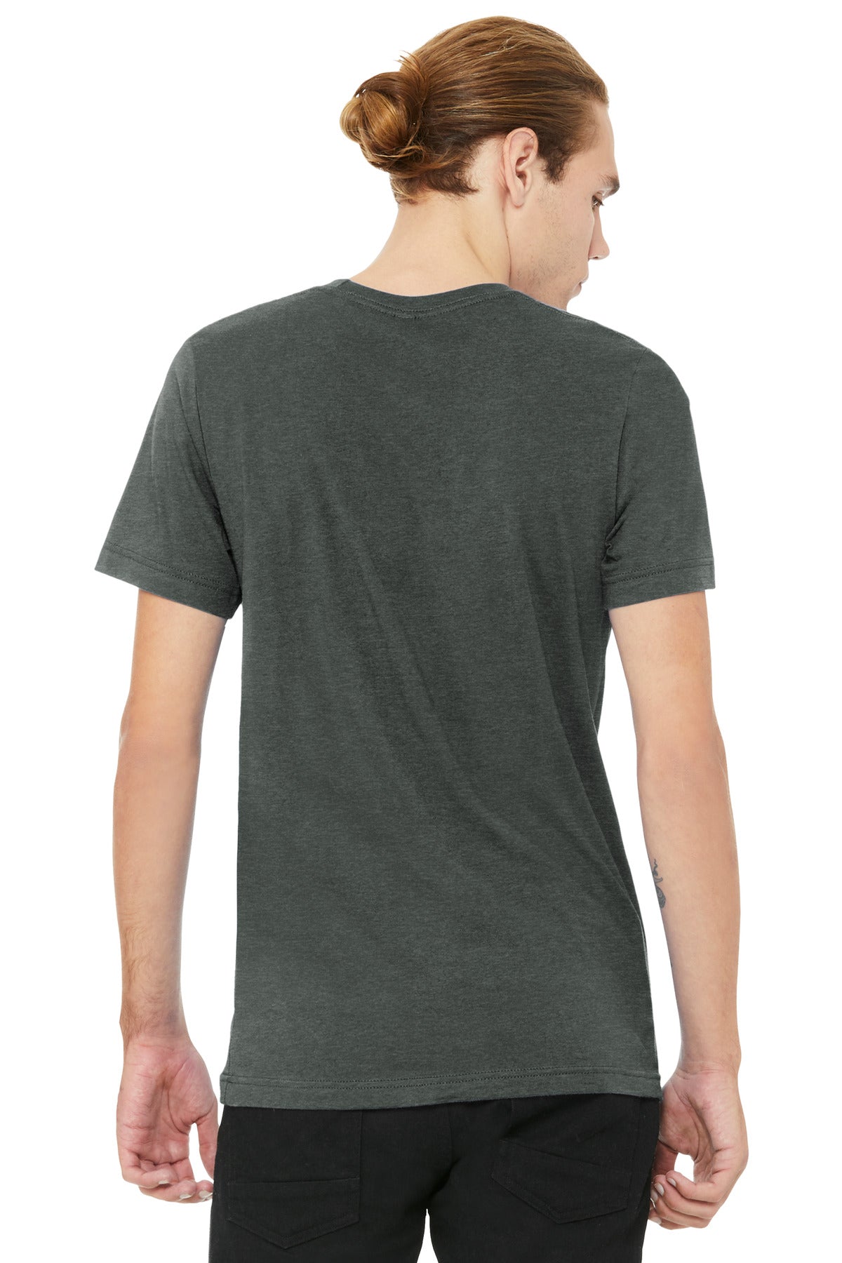 BELLA+CANVAS Unisex Heather CVC V-Neck Tee BC3005CVC - Deep Heather - back