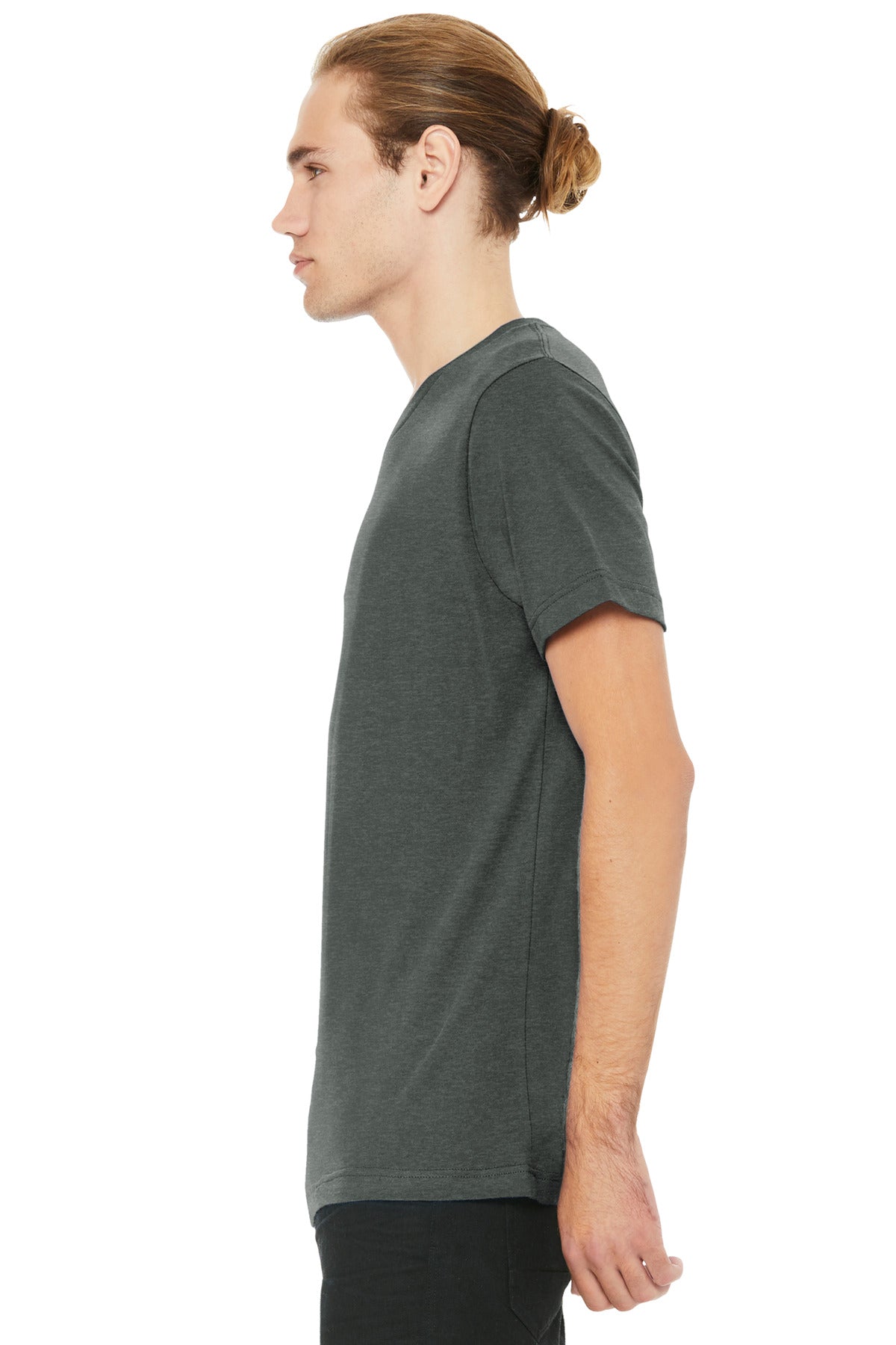 BELLA+CANVAS Unisex Heather CVC V-Neck Tee BC3005CVC - Deep Heather - side