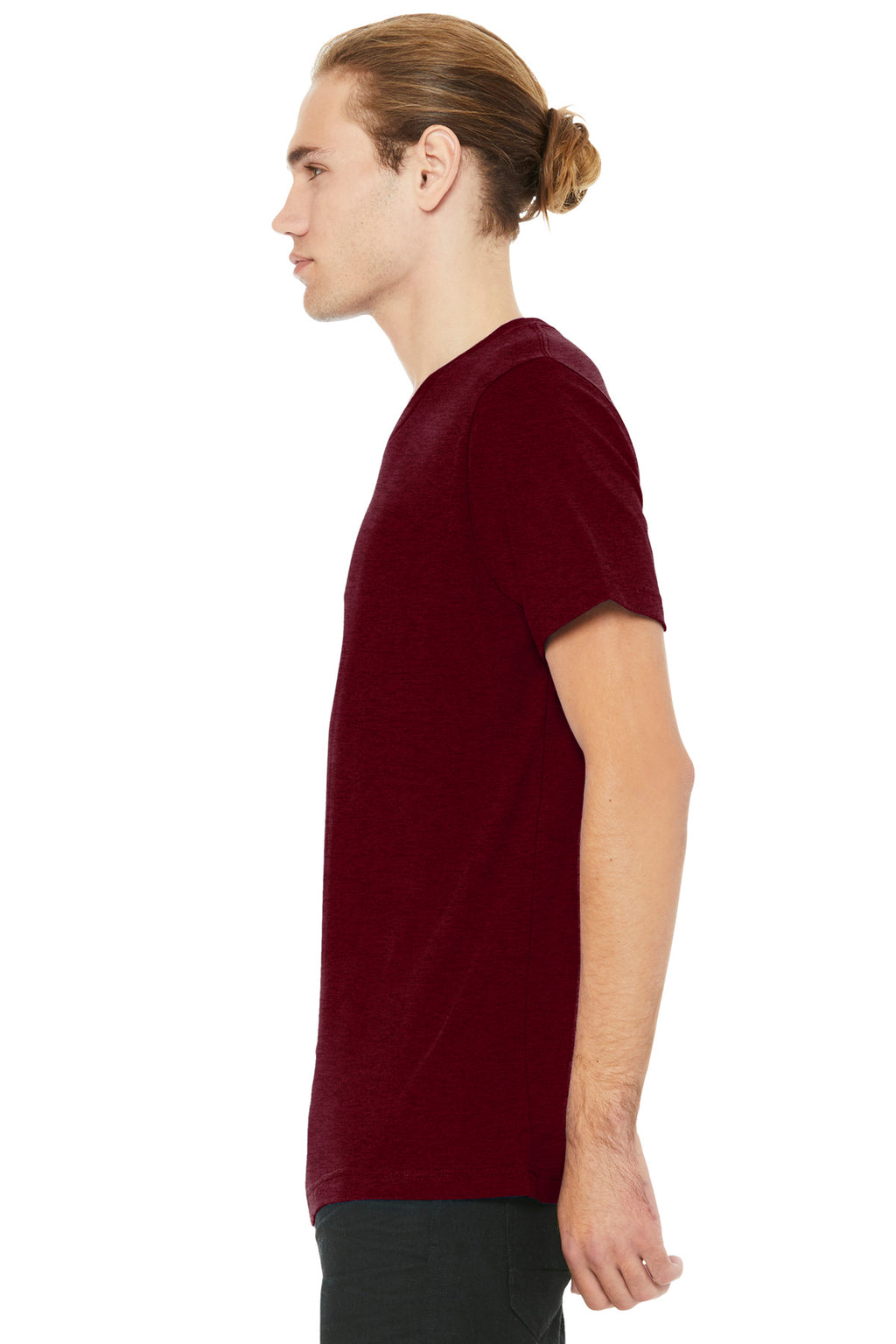 BELLA+CANVAS Unisex Heather CVC V-Neck Tee BC3005CVC - Heather Cardinal - side