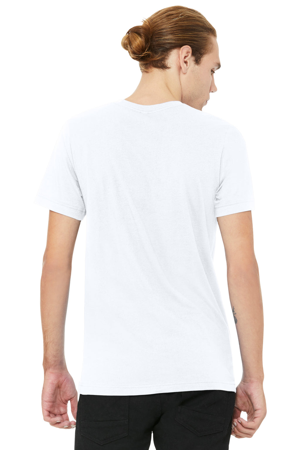 BELLA+CANVAS Unisex Heather CVC V-Neck Tee BC3005CVC - Solid White Blend - back