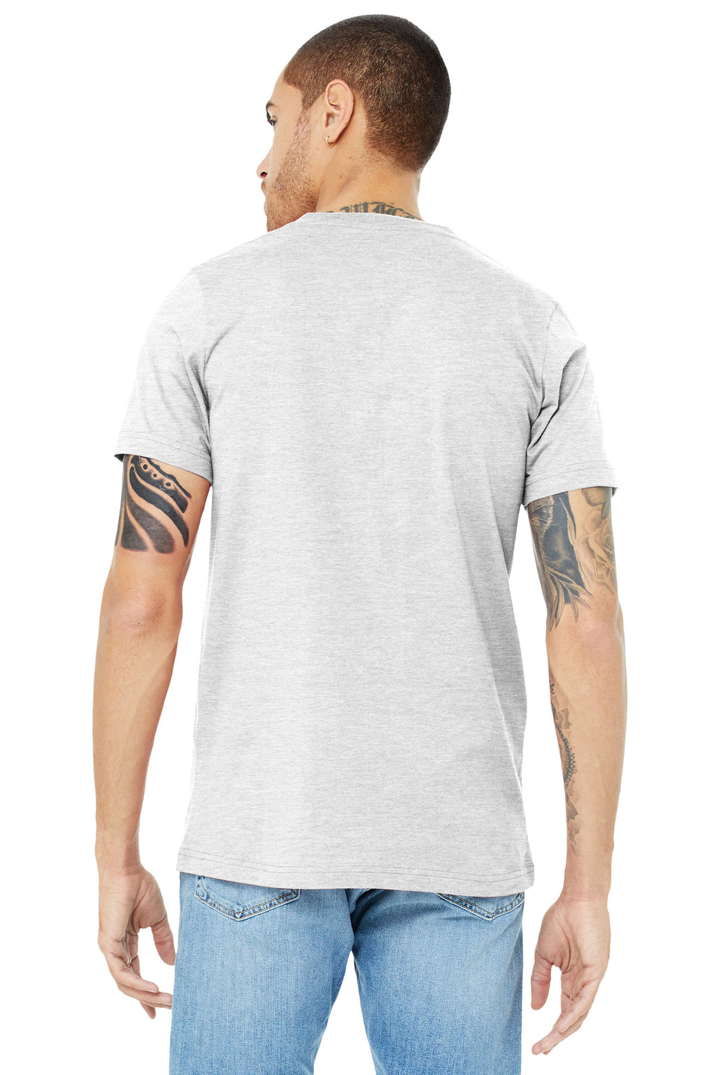 BELLA+CANVAS Unisex Jersey Short Sleeve V-Neck Tee. BC3005 - Ash - back