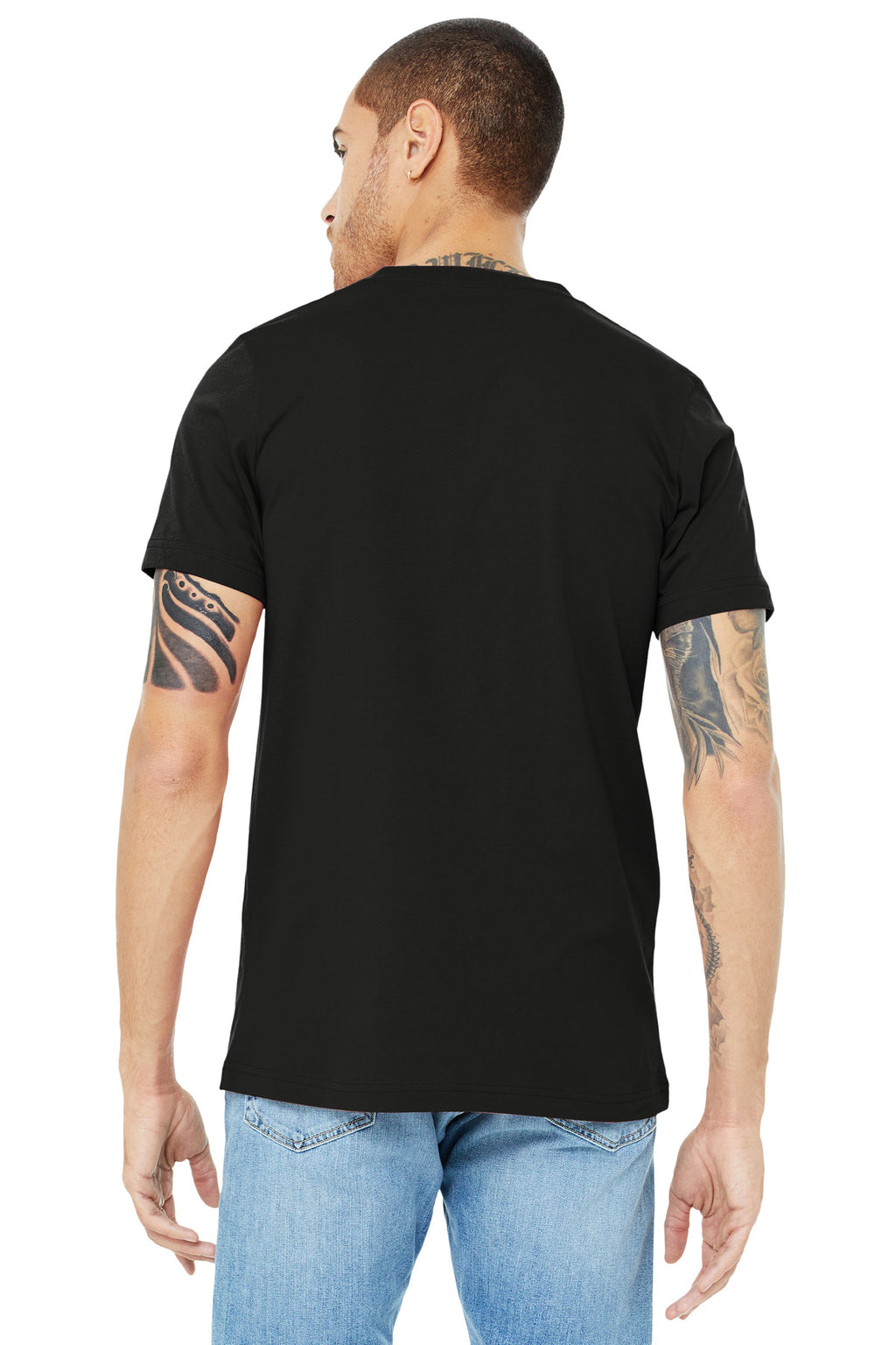 BELLA+CANVAS Unisex Jersey Short Sleeve V-Neck Tee. BC3005 - Black - back