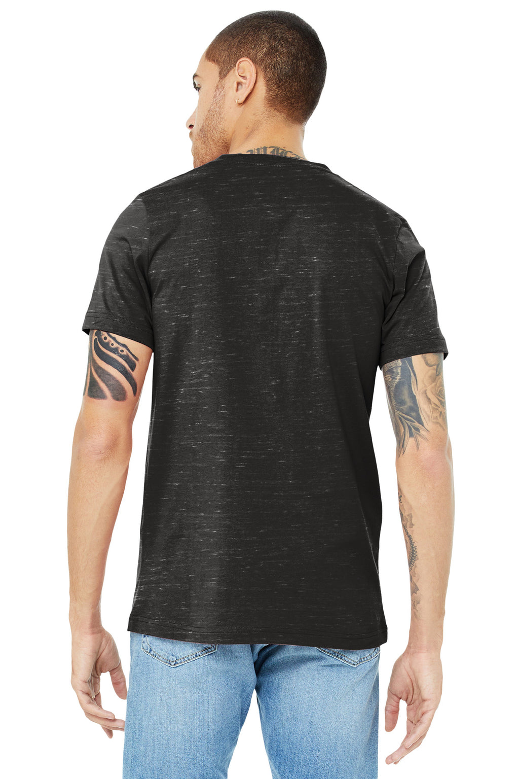 BELLA+CANVAS Unisex Jersey Short Sleeve V-Neck Tee. BC3005 - Charcoal Marble - back