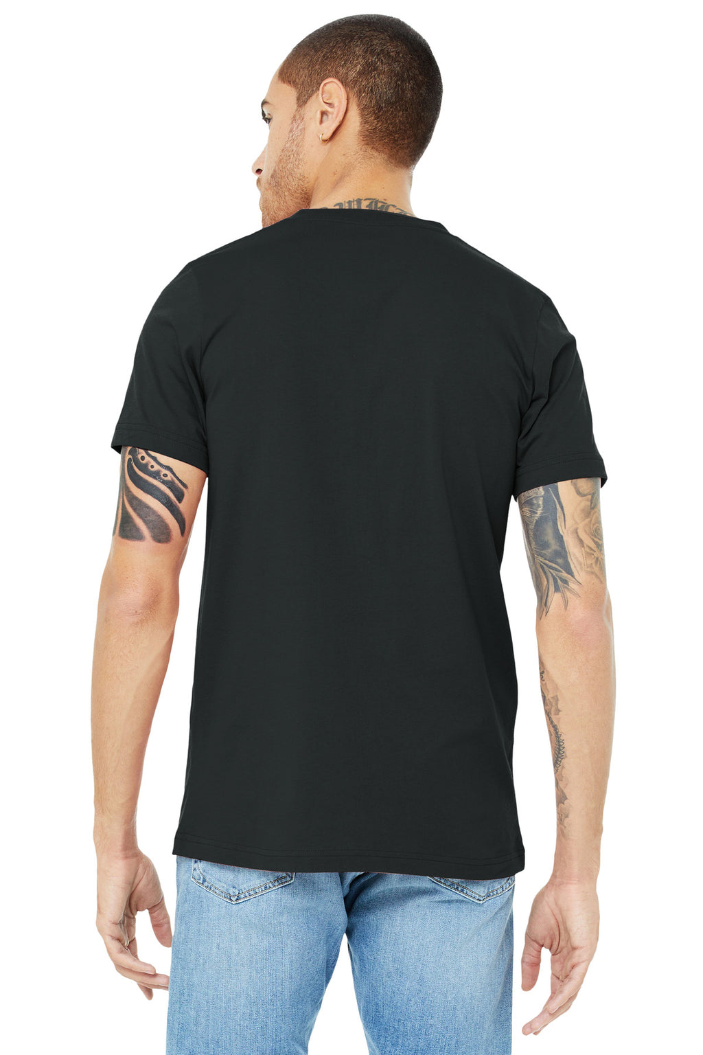 BELLA+CANVAS Unisex Jersey Short Sleeve V-Neck Tee. BC3005 - Dark Grey - back
